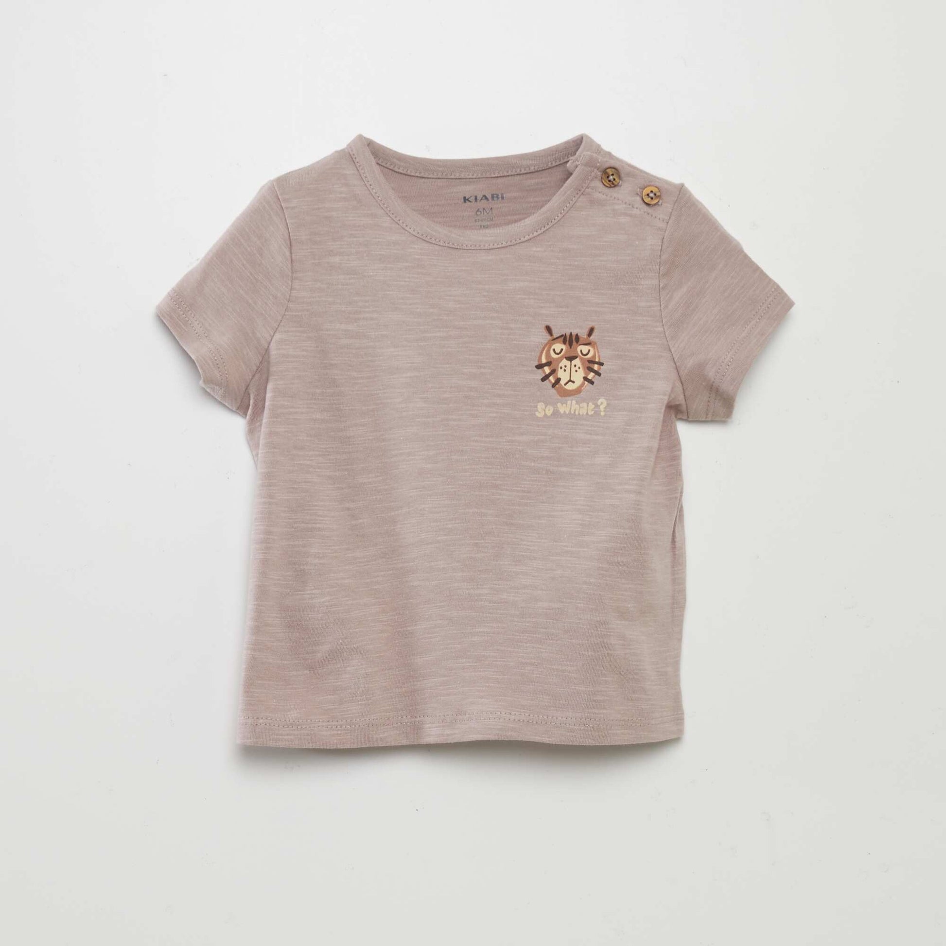 Tee-shirt chiné à message VIOLET