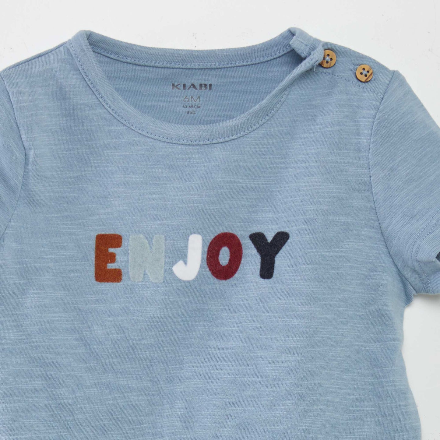 Tee-shirt chiné à message BLEU