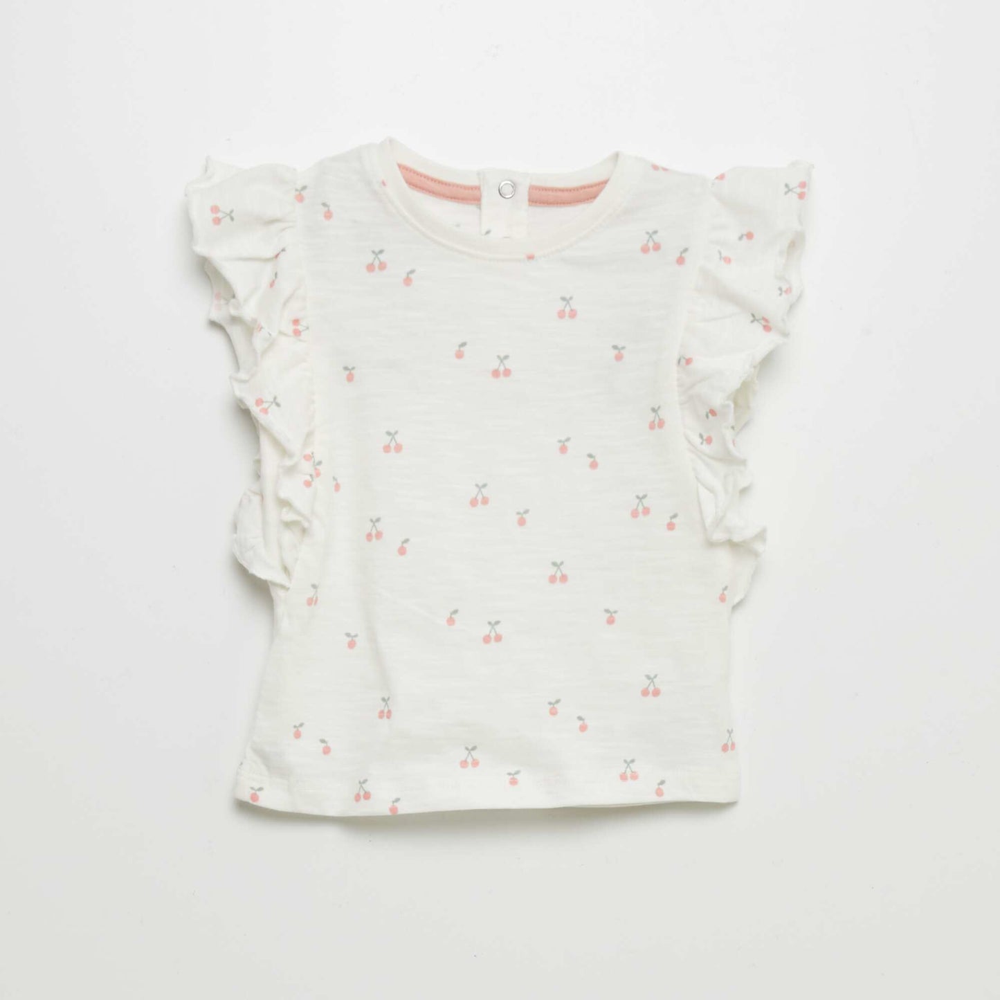 T-shirt à volants BLANC
