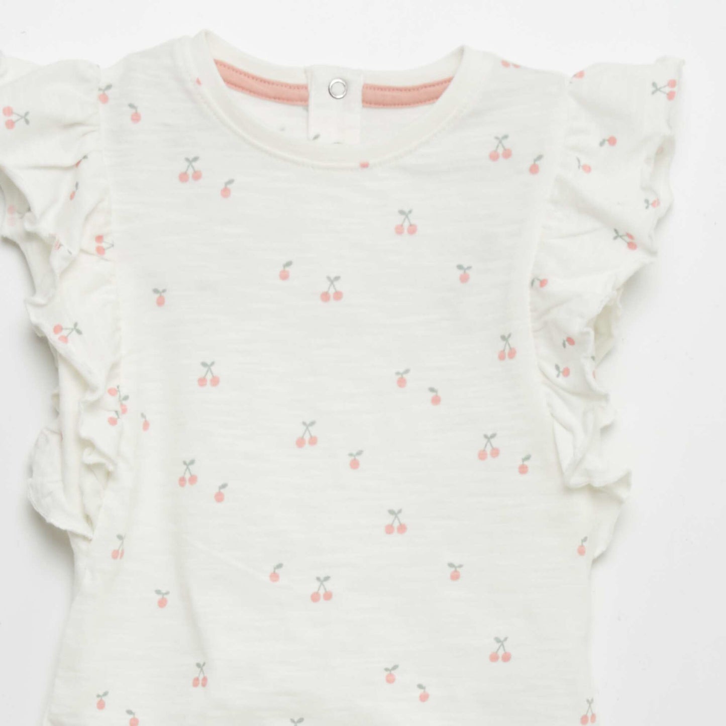T-shirt à volants BLANC