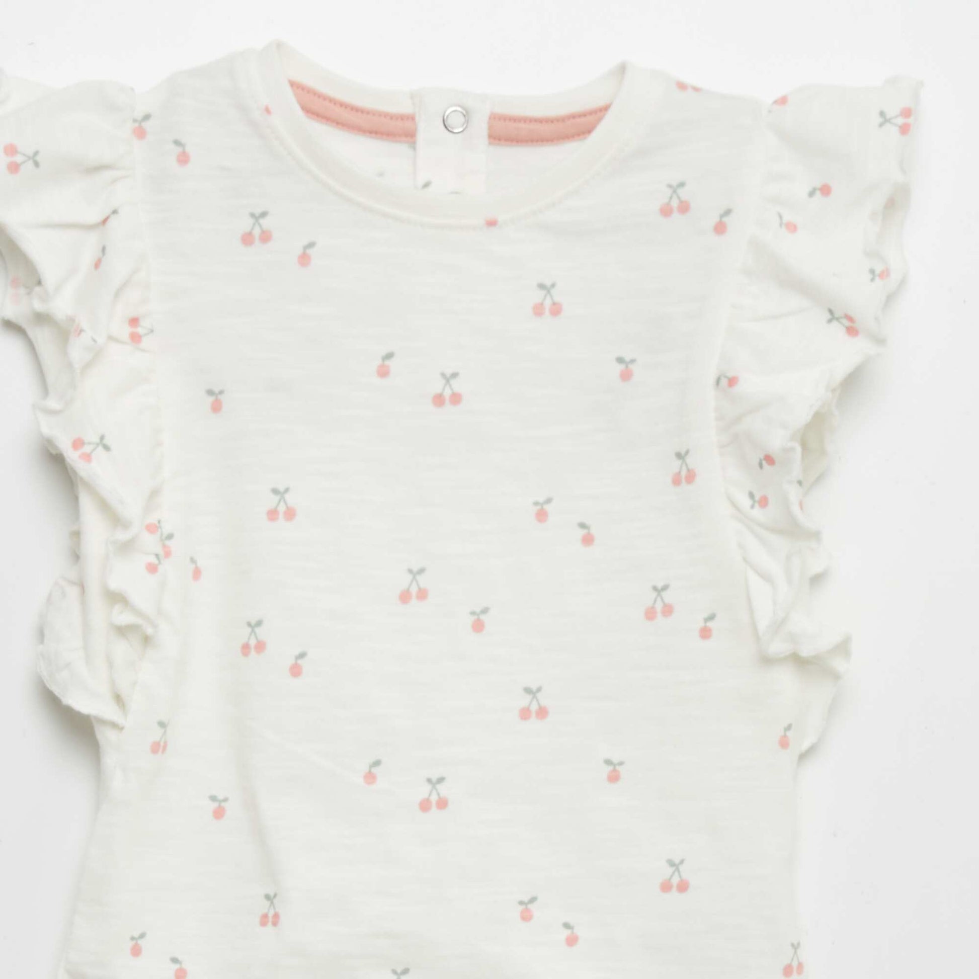 T-shirt à volants BLANC
