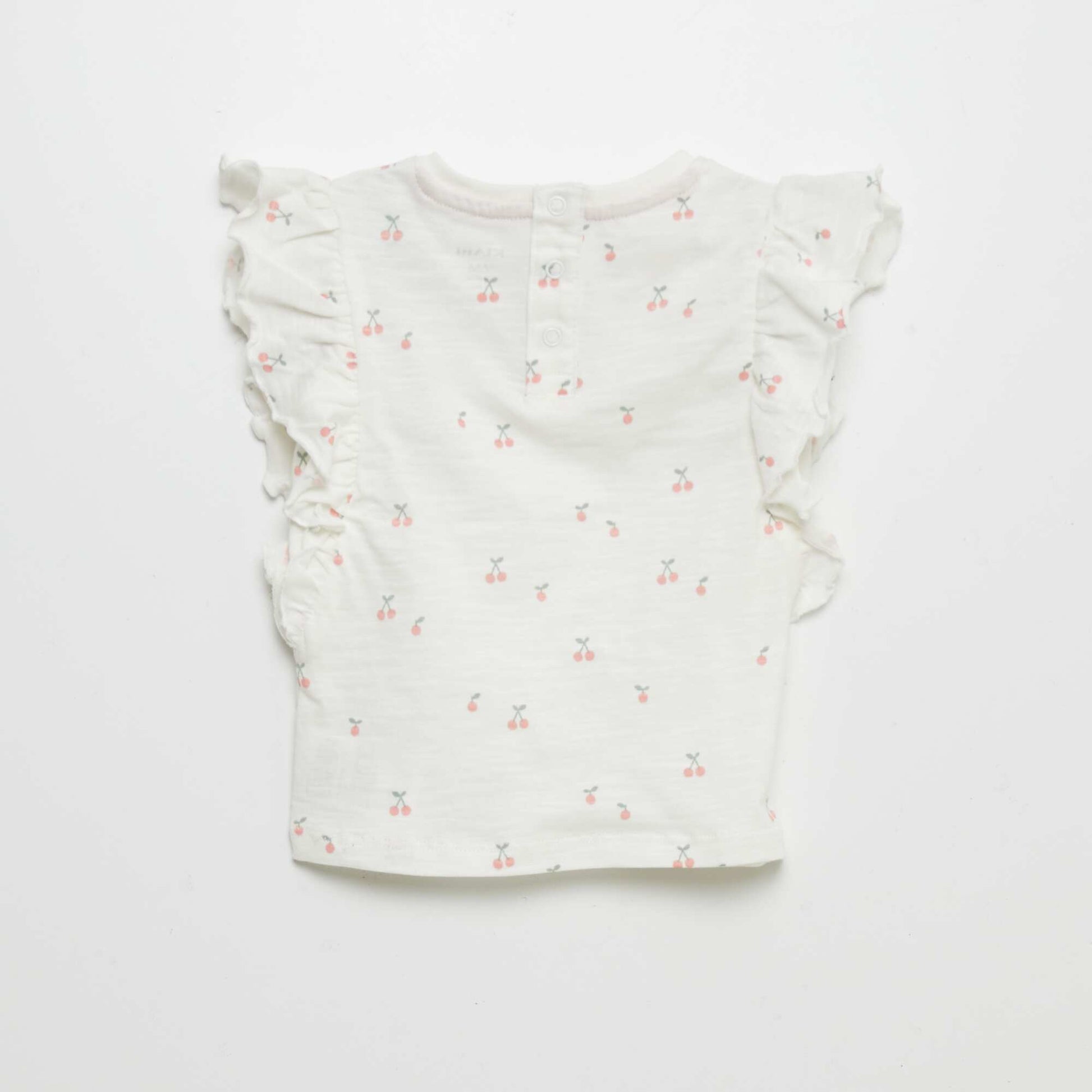 T-shirt à volants BLANC