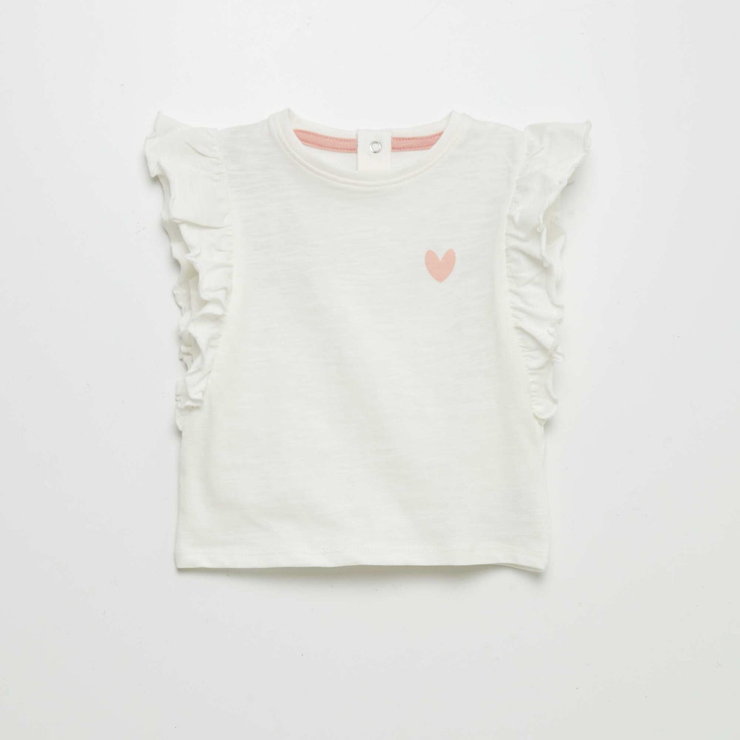T-shirt à volants BLANC