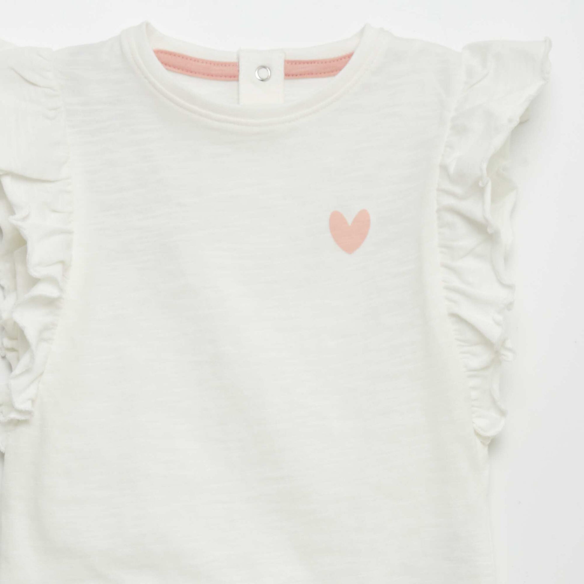 T-shirt à volants BLANC