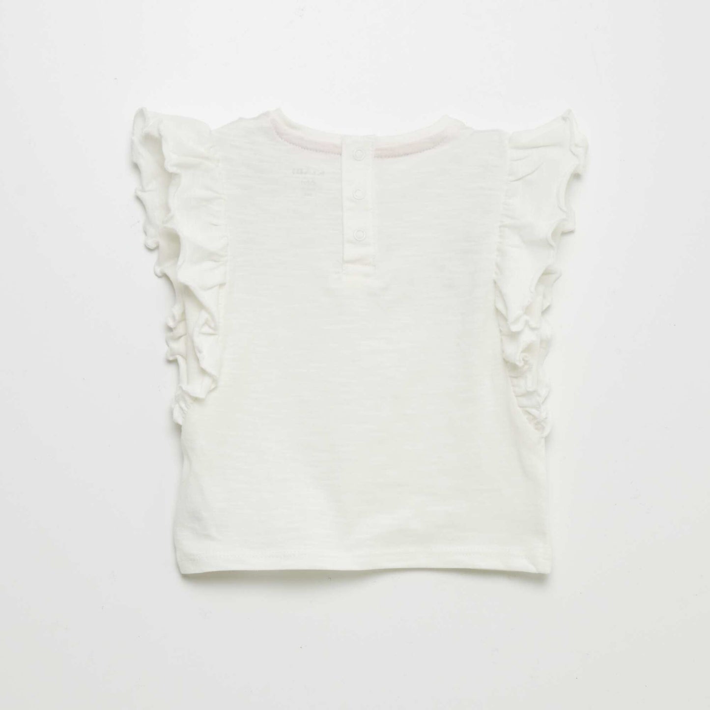T-shirt à volants BLANC