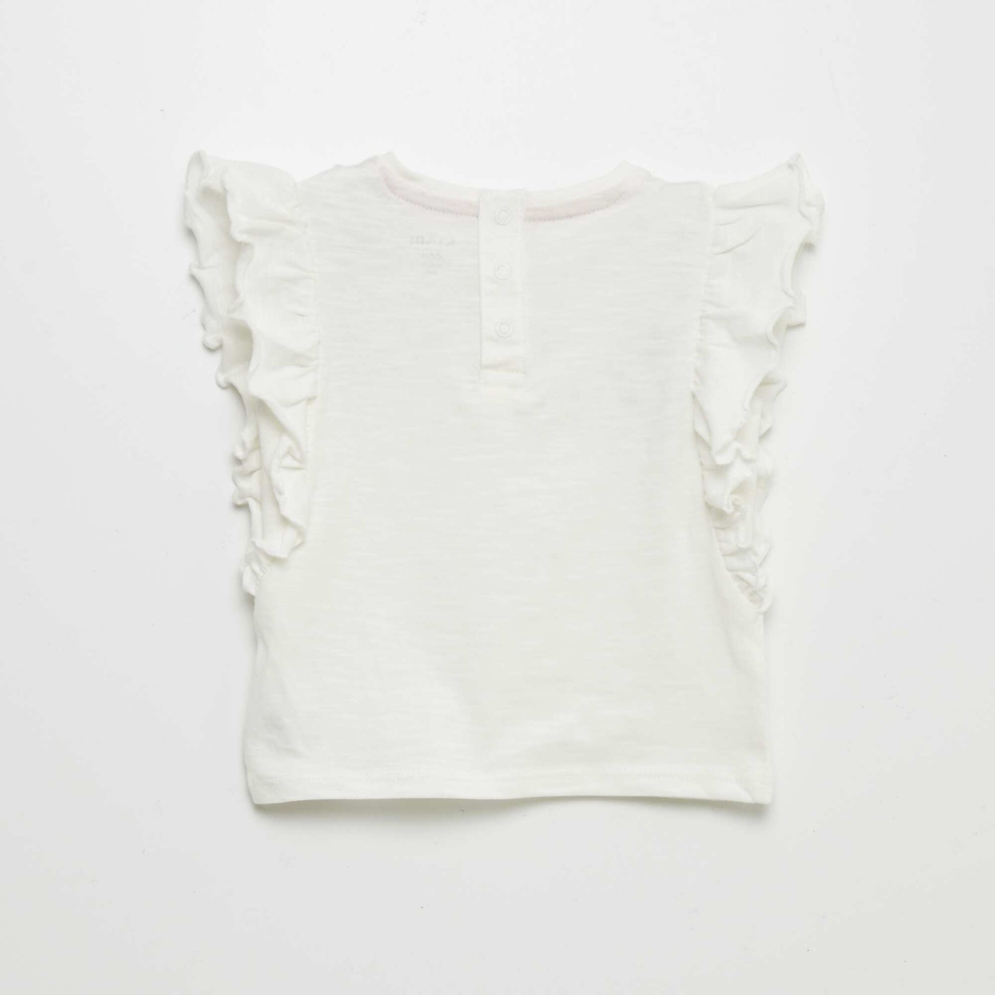 T-shirt à volants BLANC