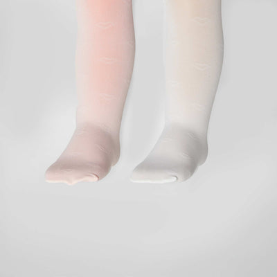 Lot de 2 paires de collants légers fantaisie ROSE