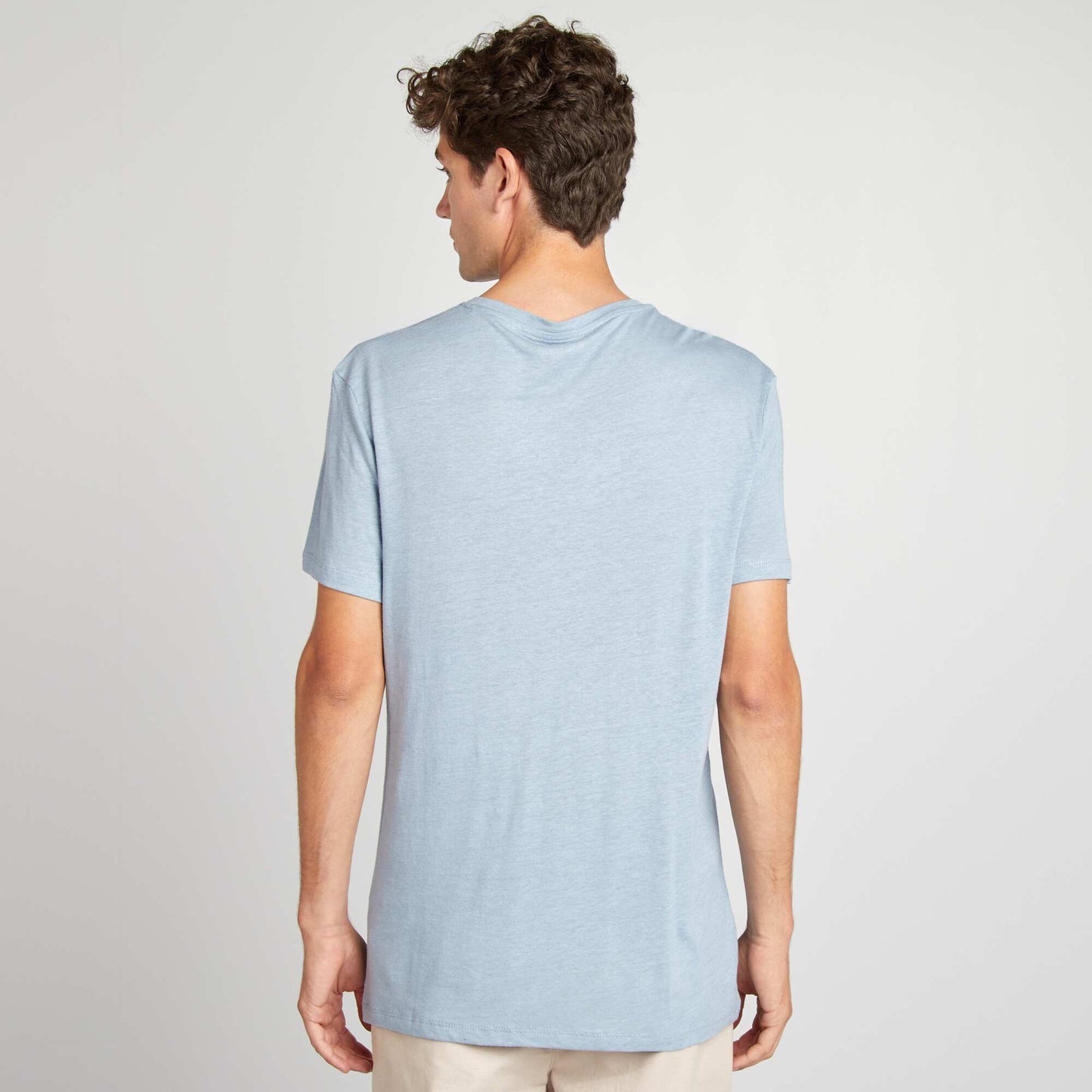T-shirt uni manches courtes BLEU