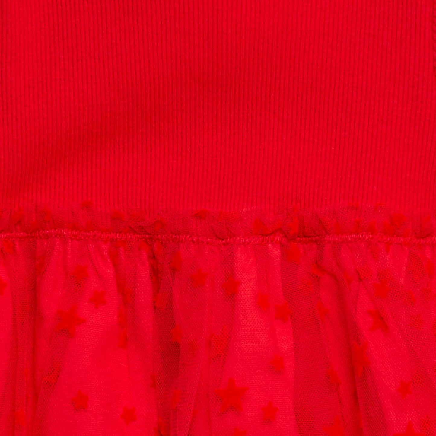 Robe effet 2 en 1 avec un jupon en tulle ROUGE