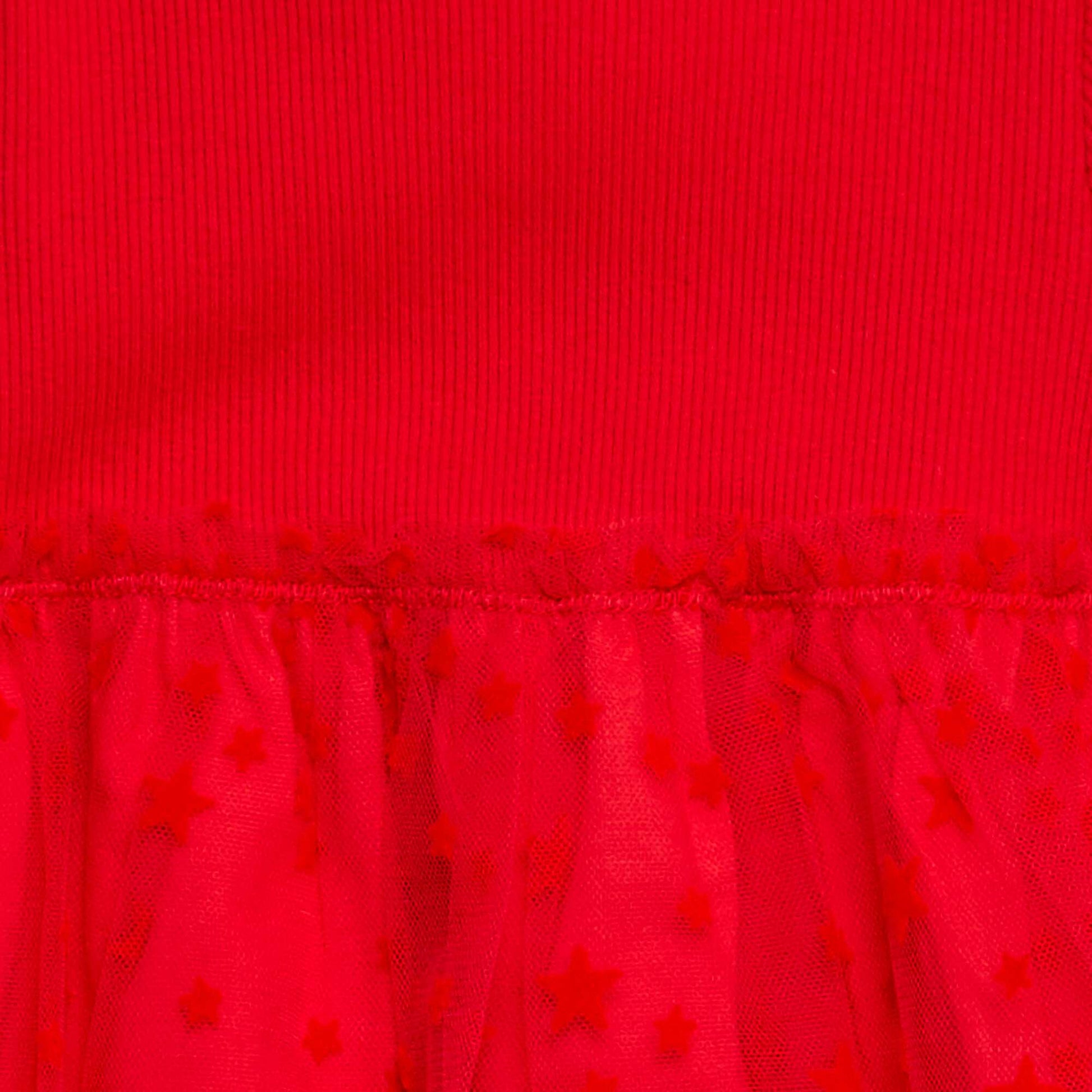 Robe effet 2 en 1 avec un jupon en tulle ROUGE