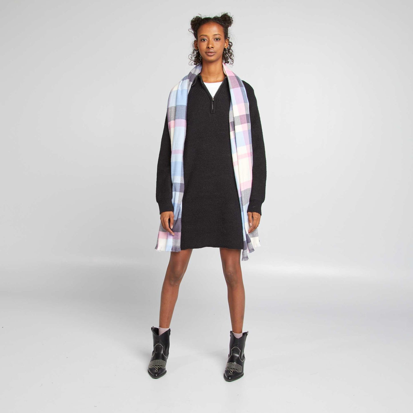 Robe pull col camionneur NOIR
