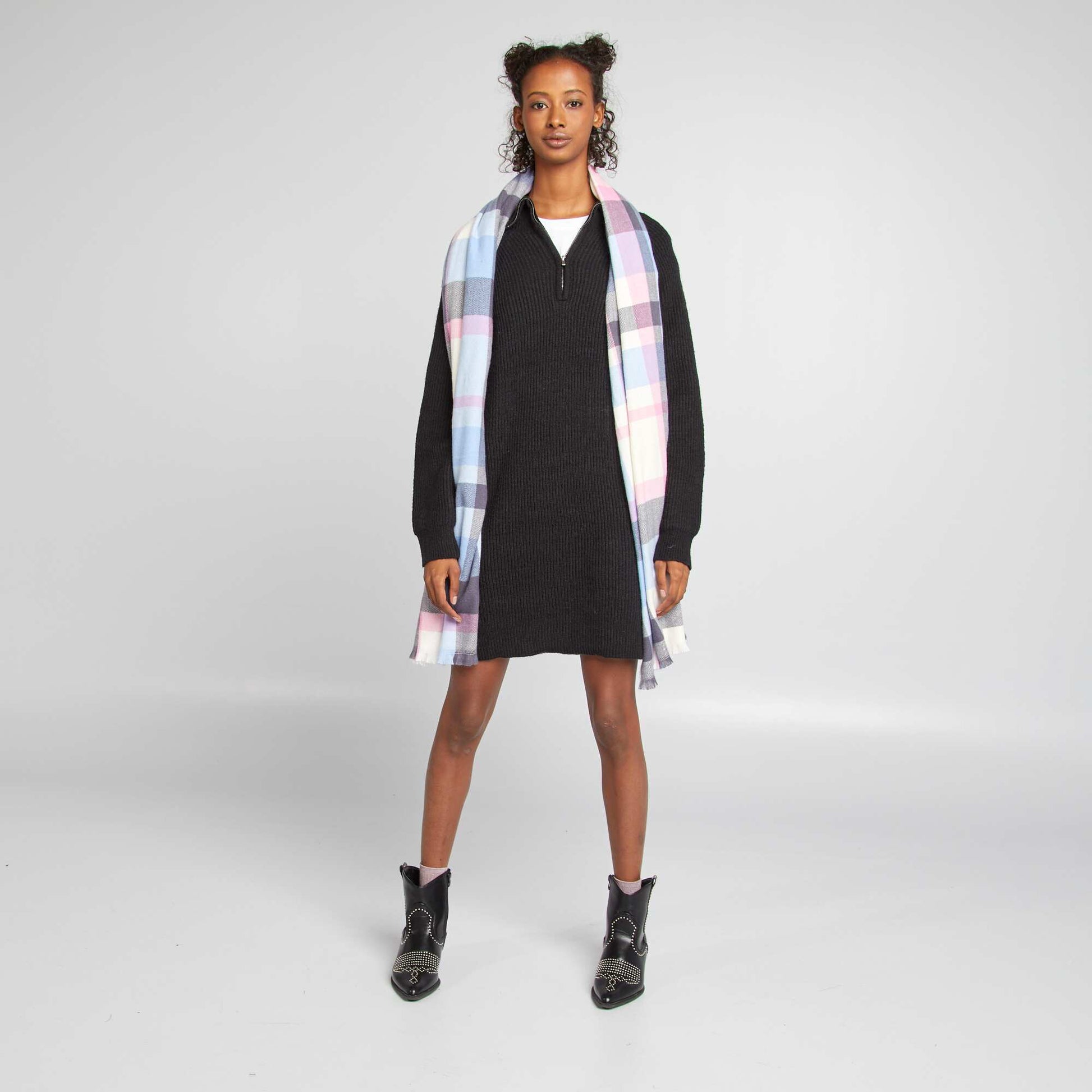 Robe pull col camionneur NOIR