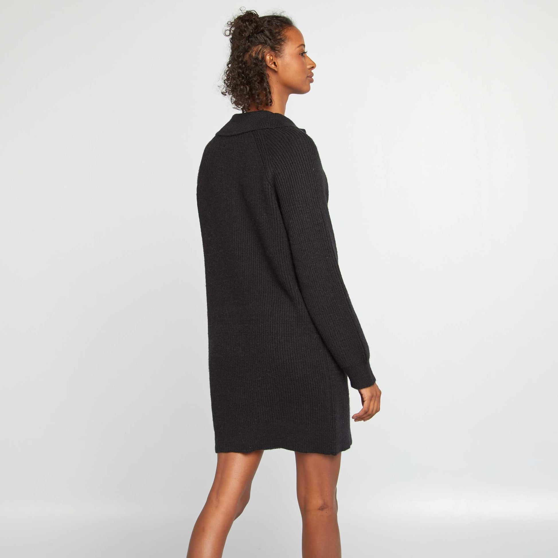 Robe pull col camionneur NOIR