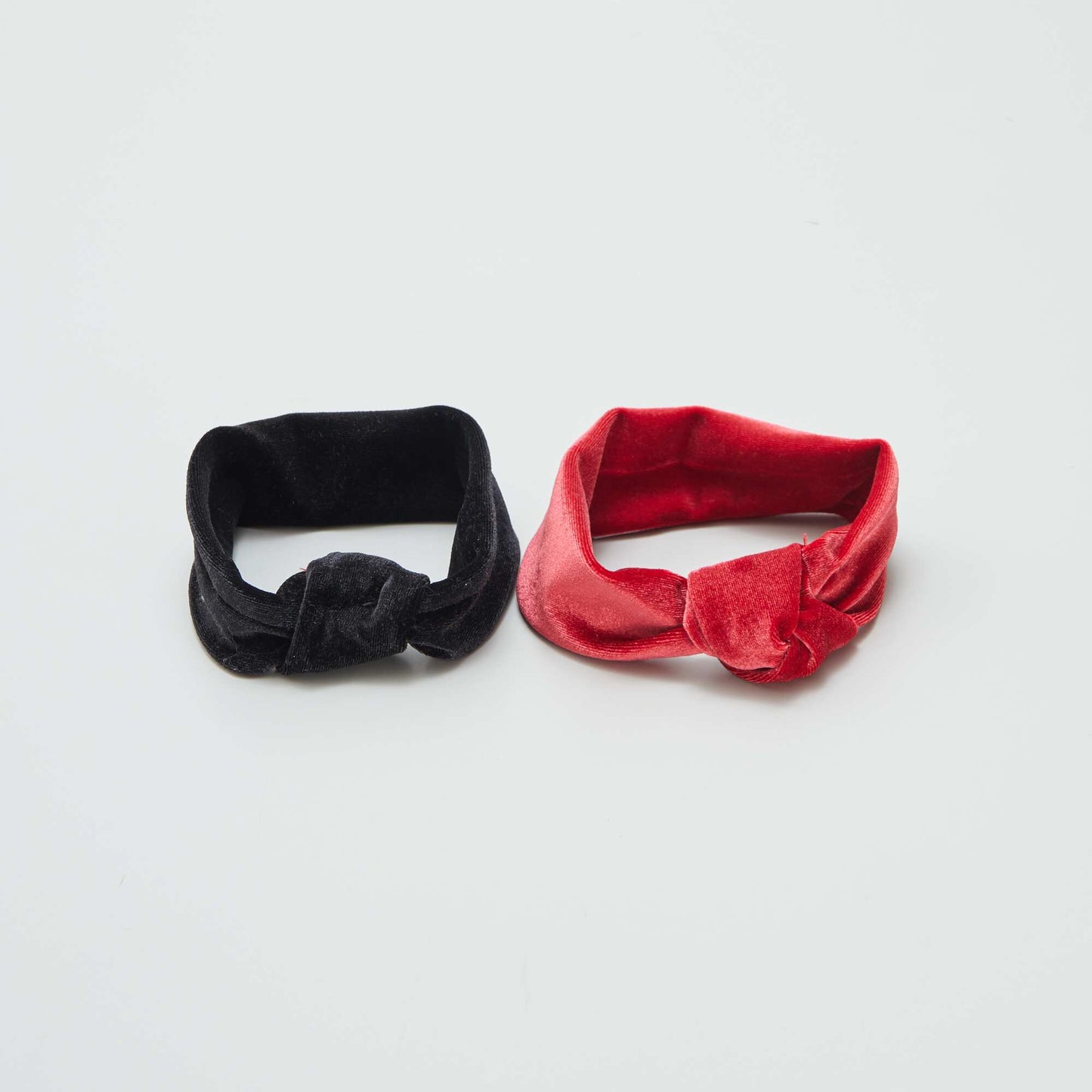 Bandeaux en velours - lot de 2 ROUGE/NOIR