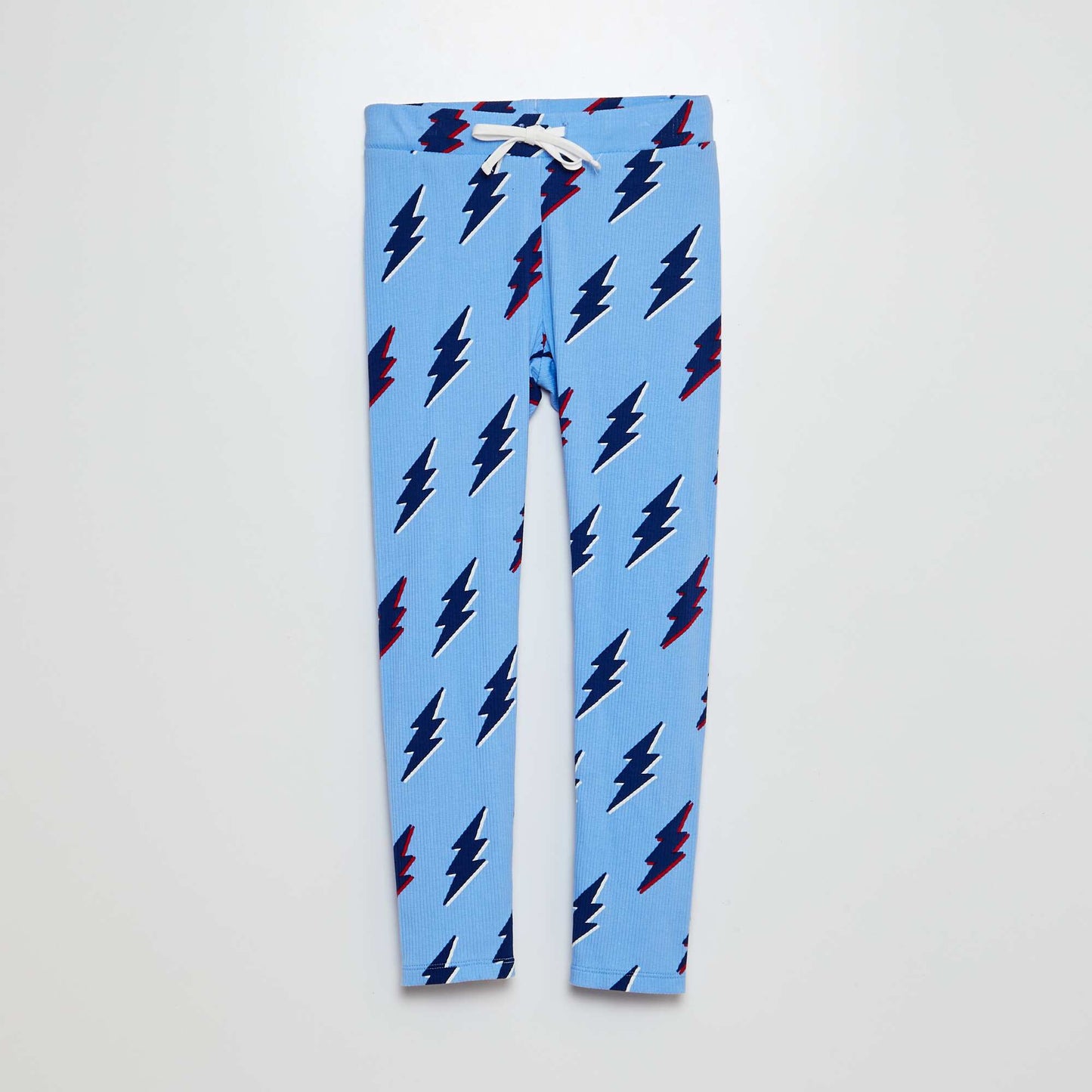 Legging côtelé et imprimé BLEU