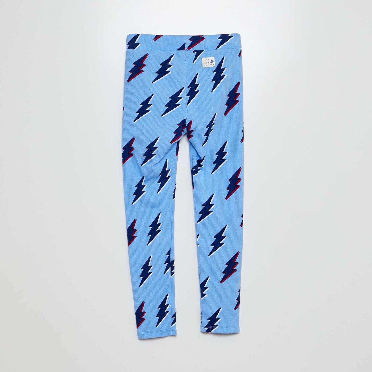Legging côtelé et imprimé BLEU