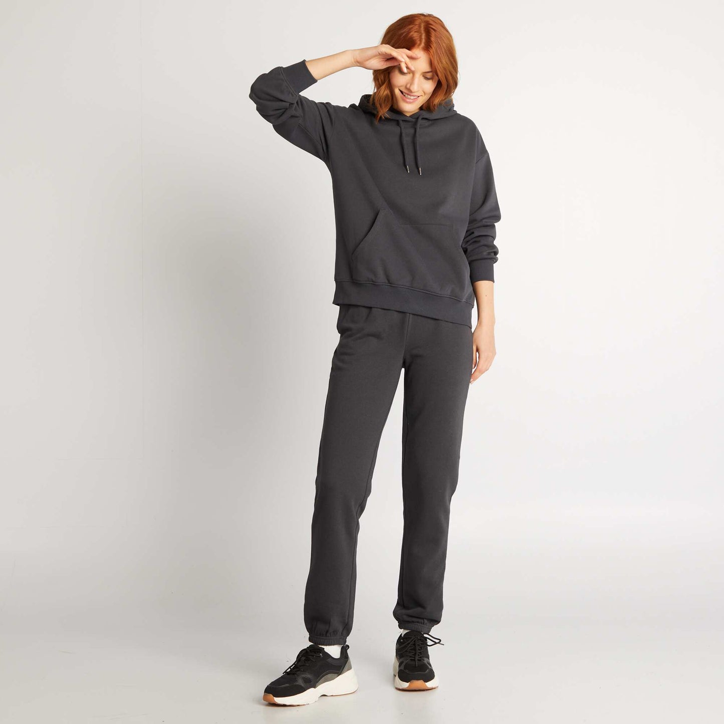 Pantalon de jogging basique en molleton NOIR
