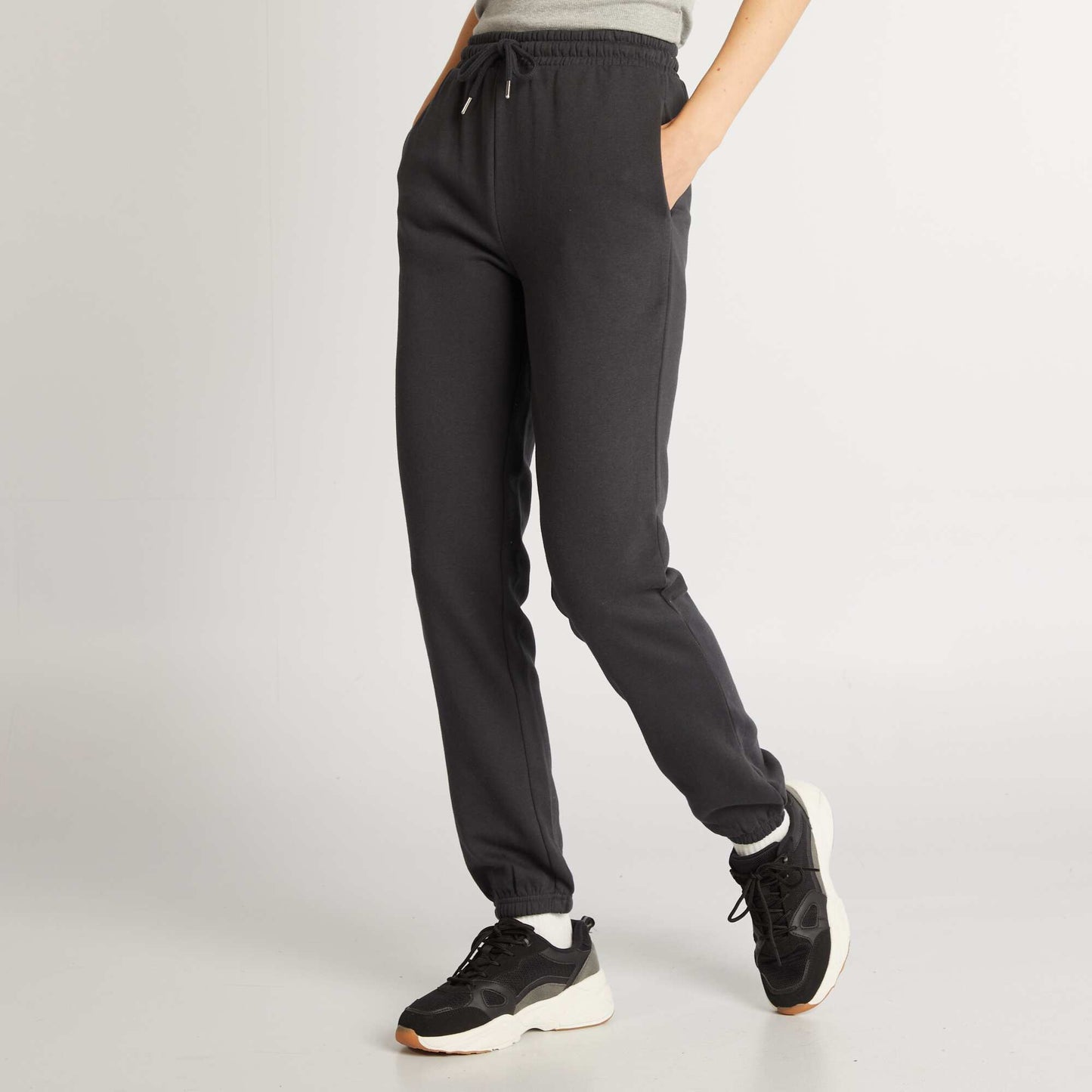 Pantalon de jogging basique en molleton NOIR