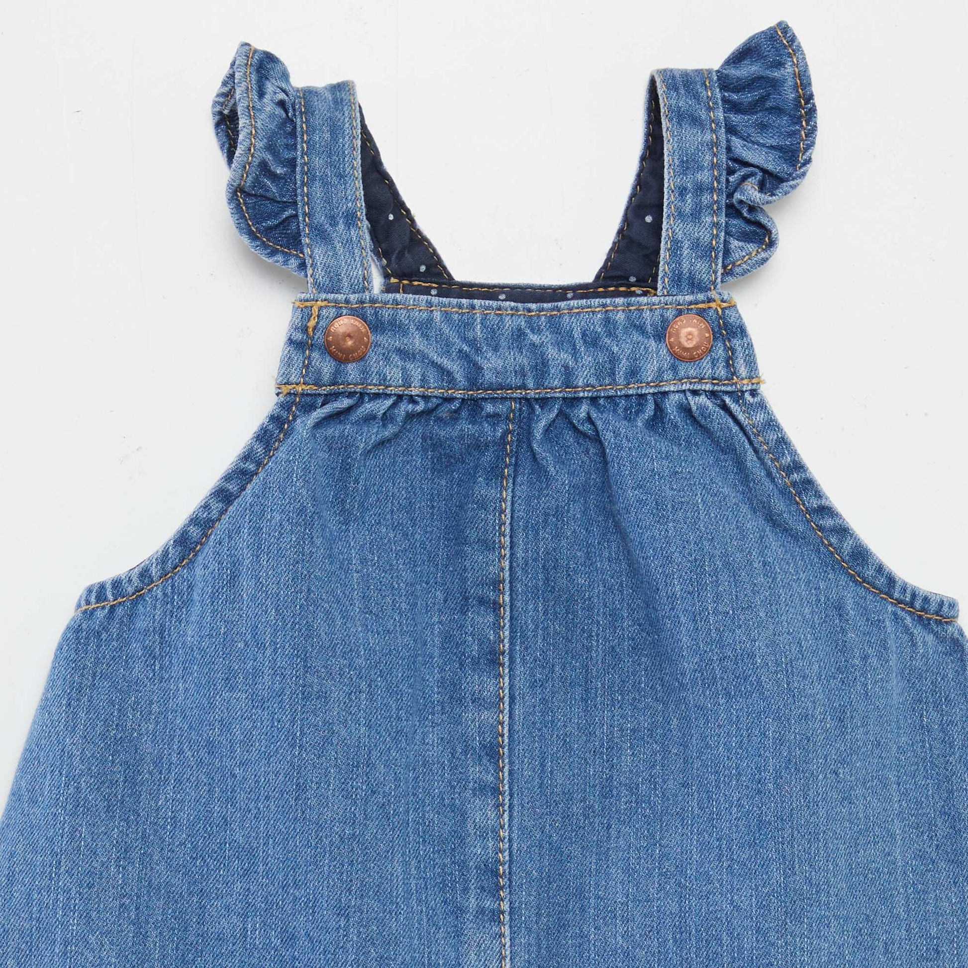Robe salopette en jean BLEU