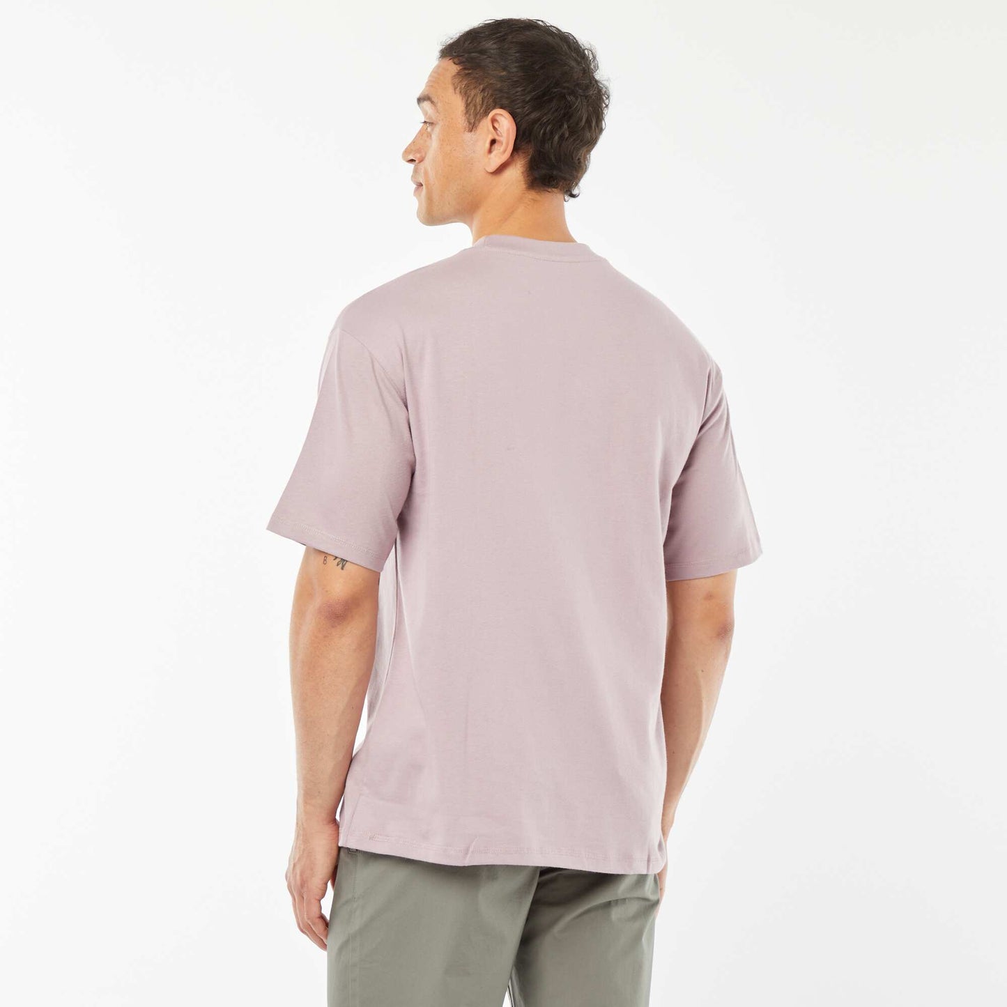 T-shirt uni avec poche poitrine VIOLET