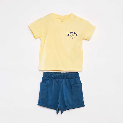 Ensemble short + t-shirt - 2 pièces JAUNE