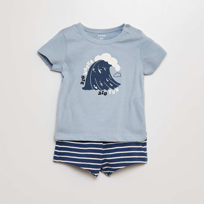 Ensemble t-shirt + short - 2 pièces BLEU