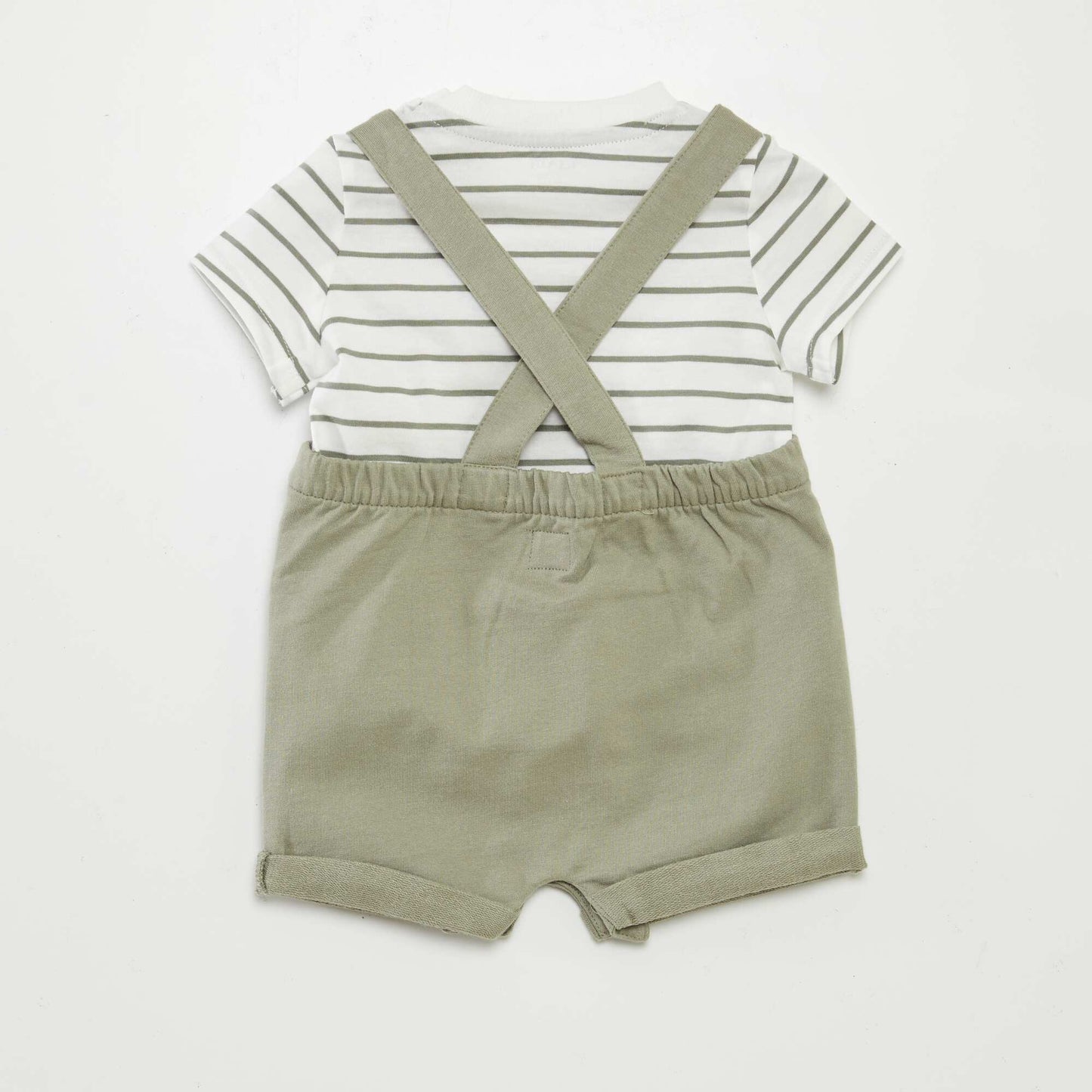 Ensemble salopette short + t-shirt - 2 pièces VERT