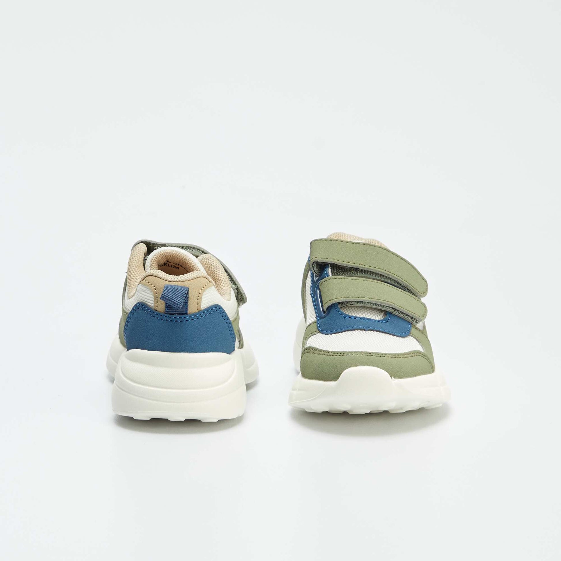 Baskets en simili et mesh KAKI