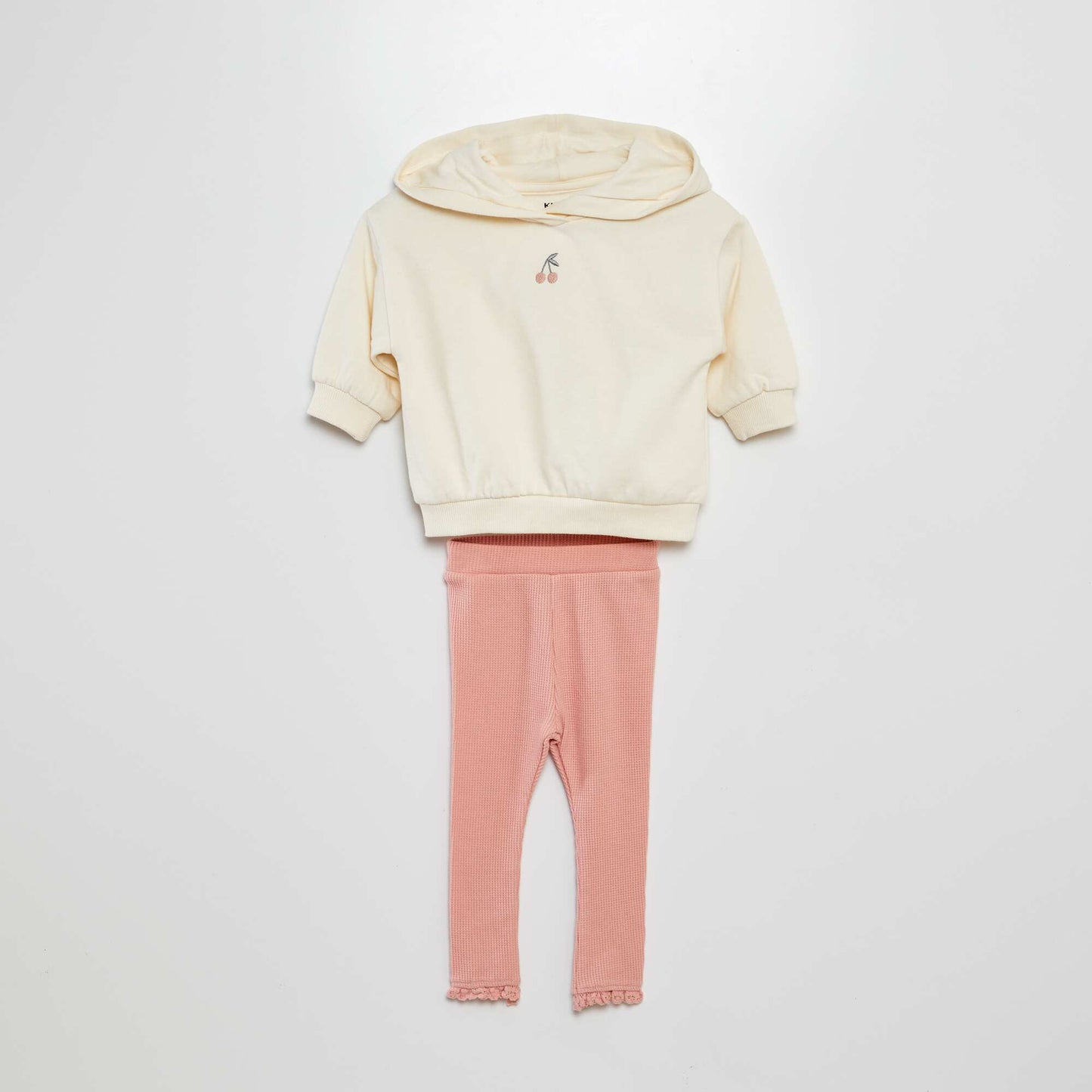 Ensemble sweat + legging gaufré - 2 pièces ROSE