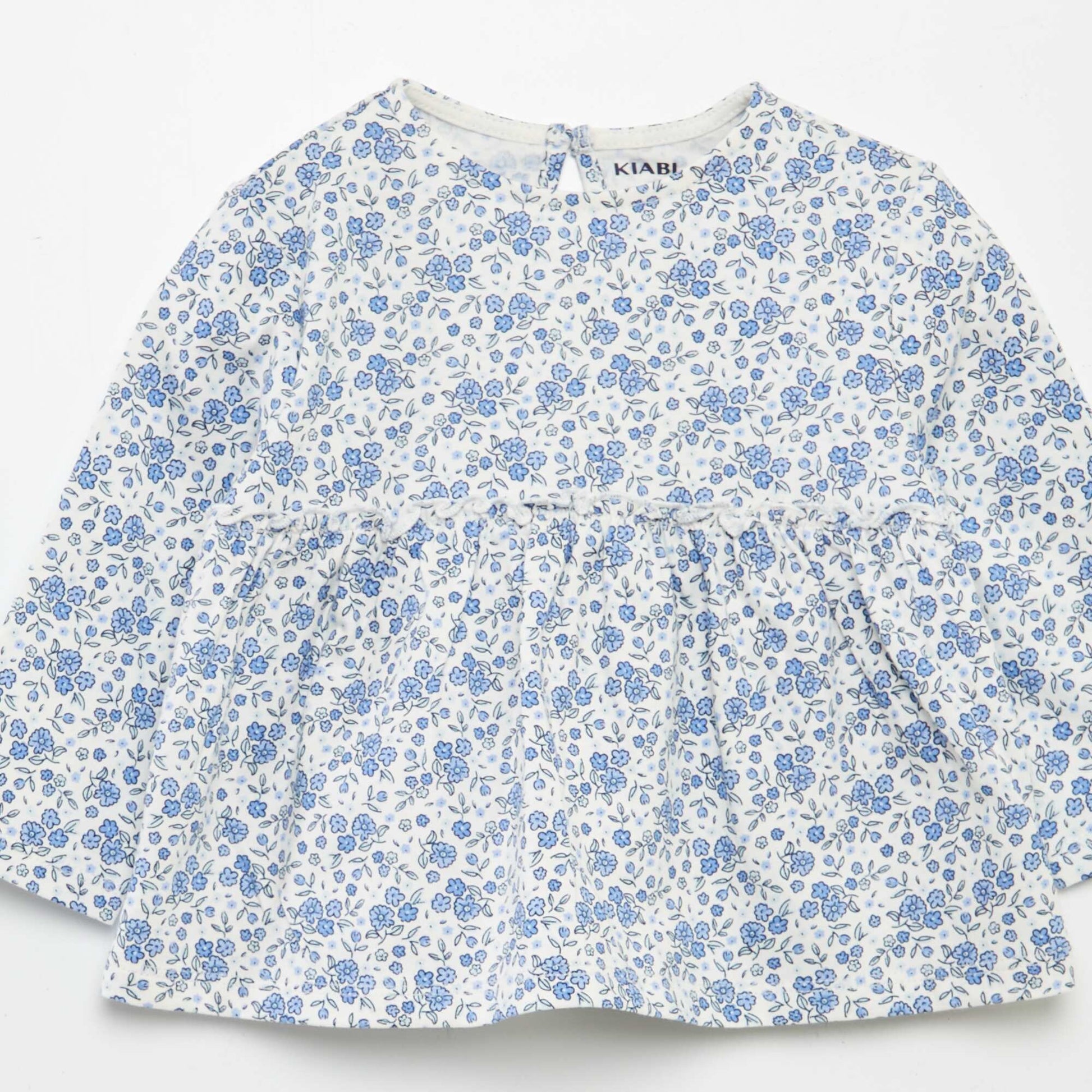 Ensemble t-shirt fleuri + legging côtelé - 2 pièces BLANC