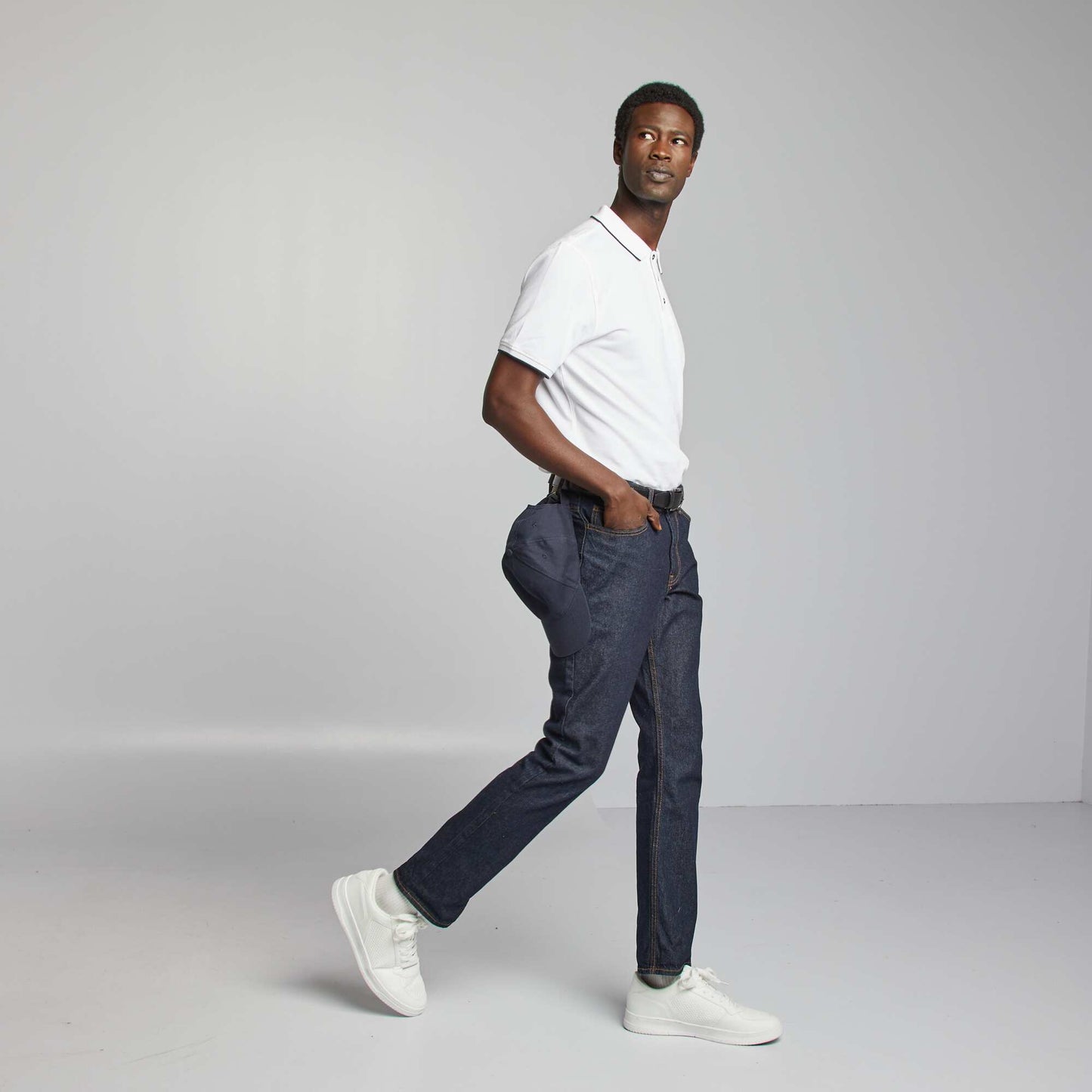 Polo en piqué  de coton BLANC