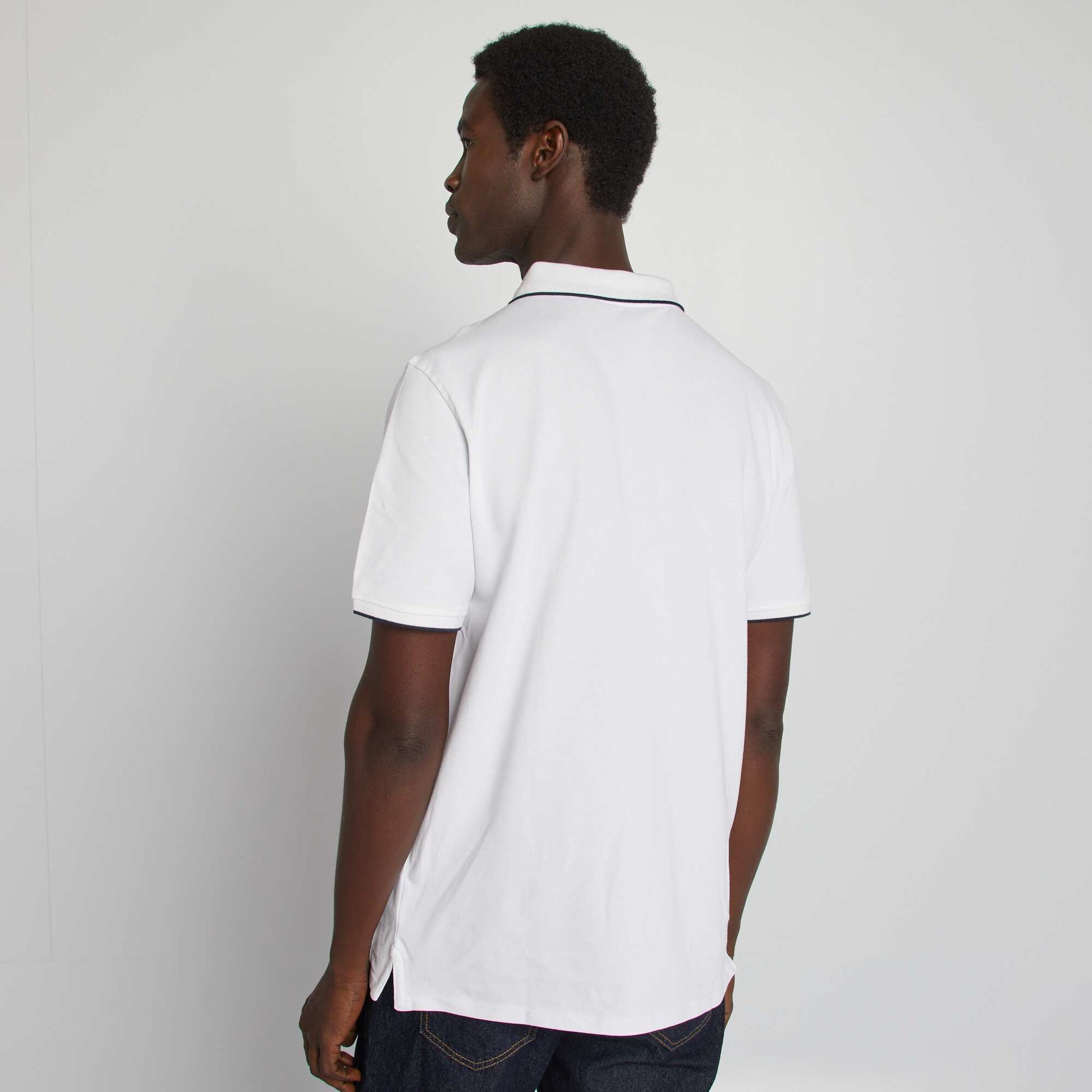 Polo en piqué  de coton BLANC