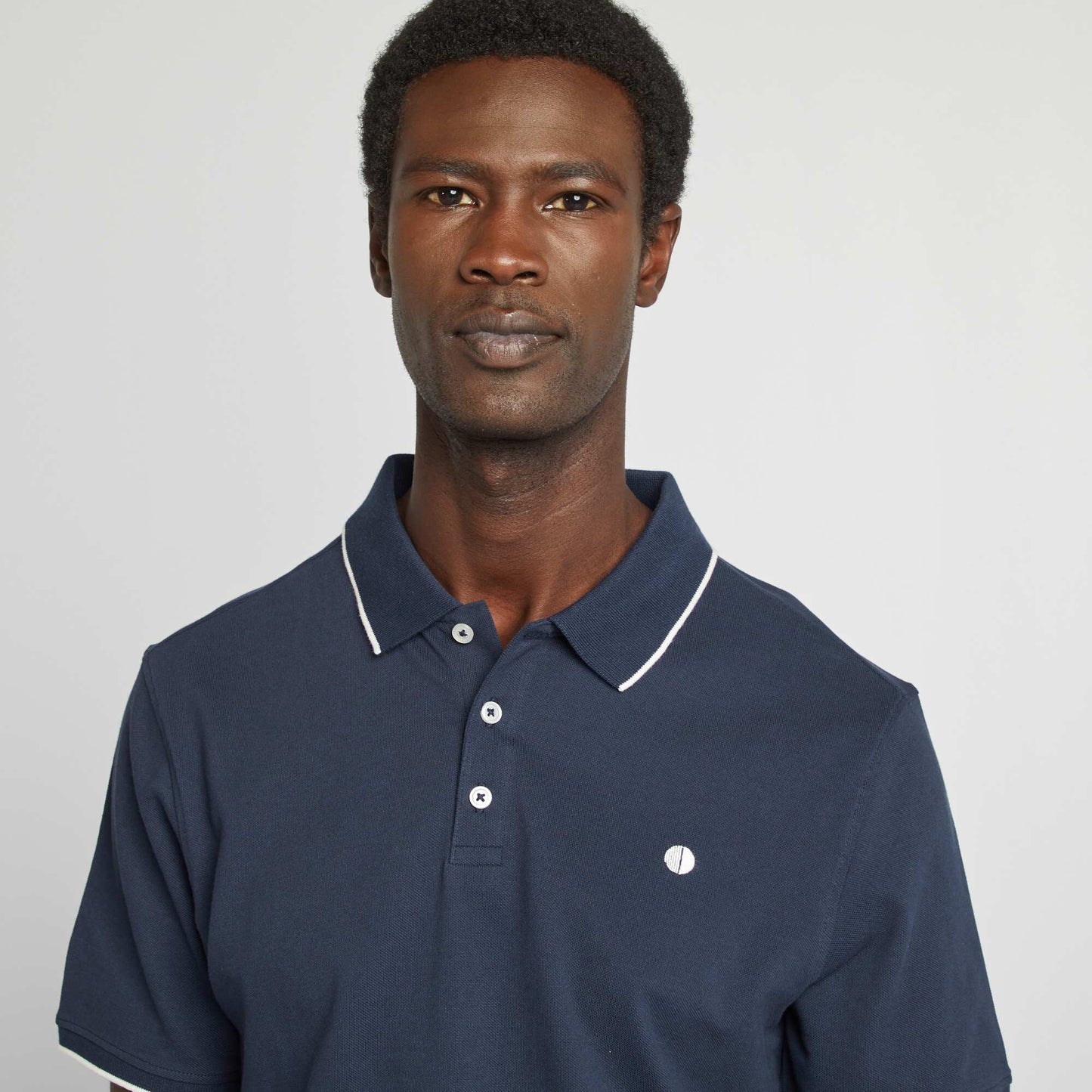 Polo en piqué  de coton BLEU MARINE