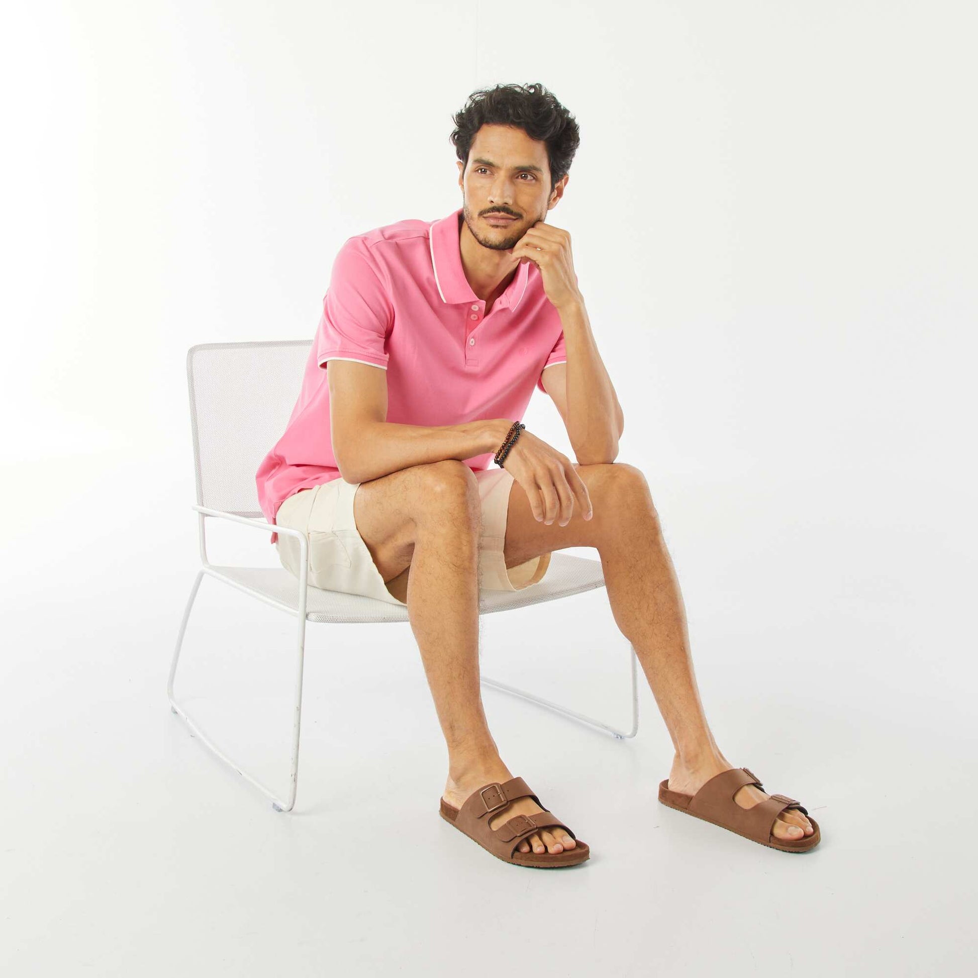 Polo en piqué  de coton ROSE