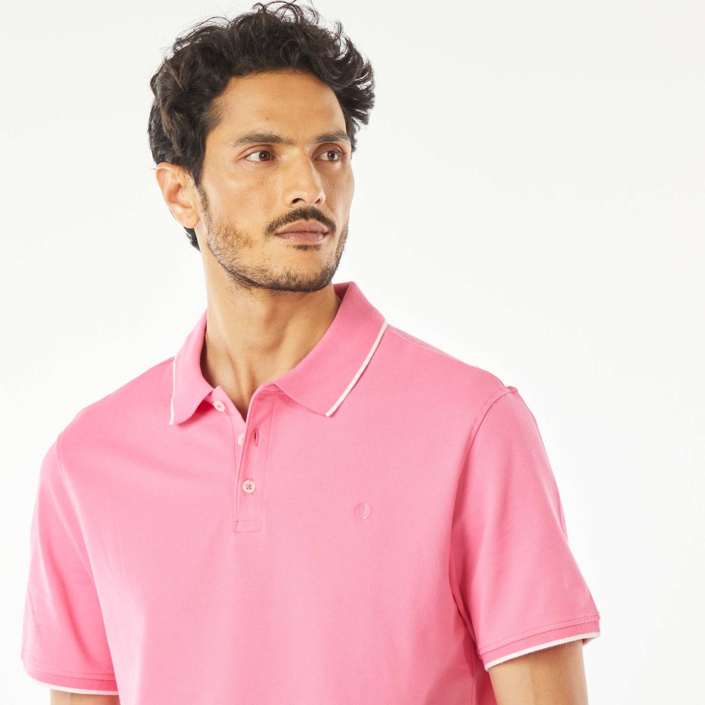 Polo en piqué  de coton ROSE