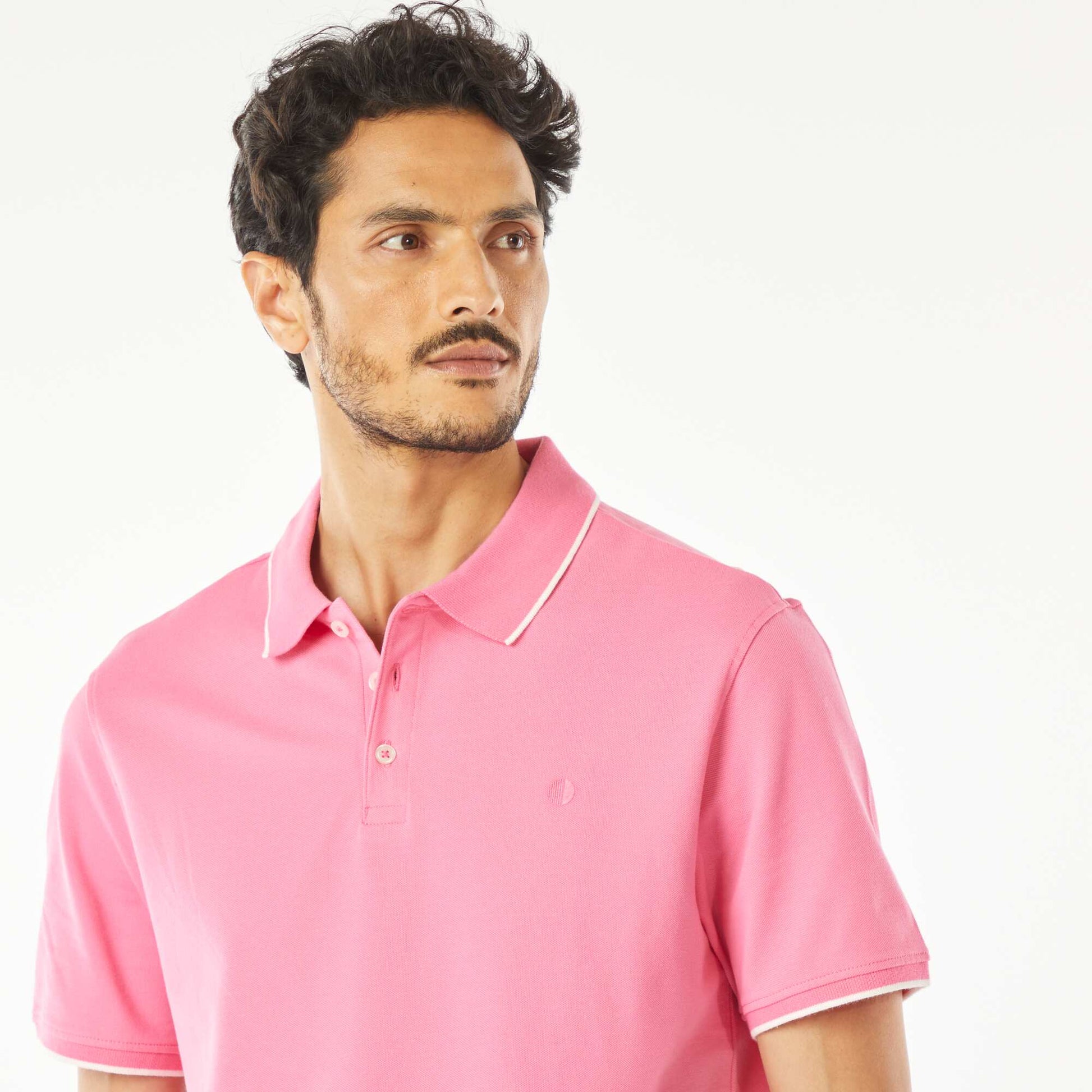 Polo en piqué  de coton ROSE