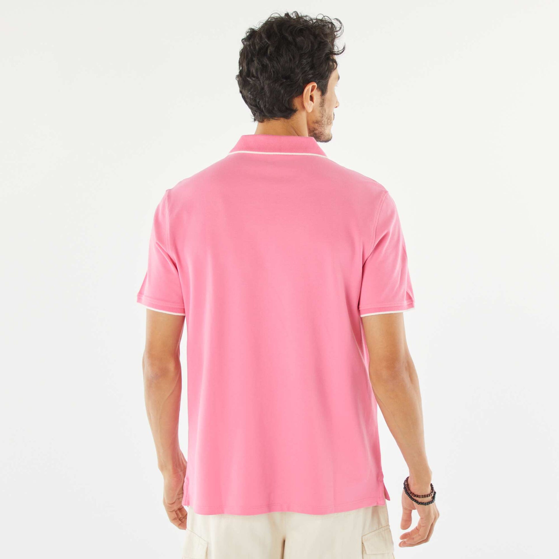 Polo en piqué  de coton ROSE