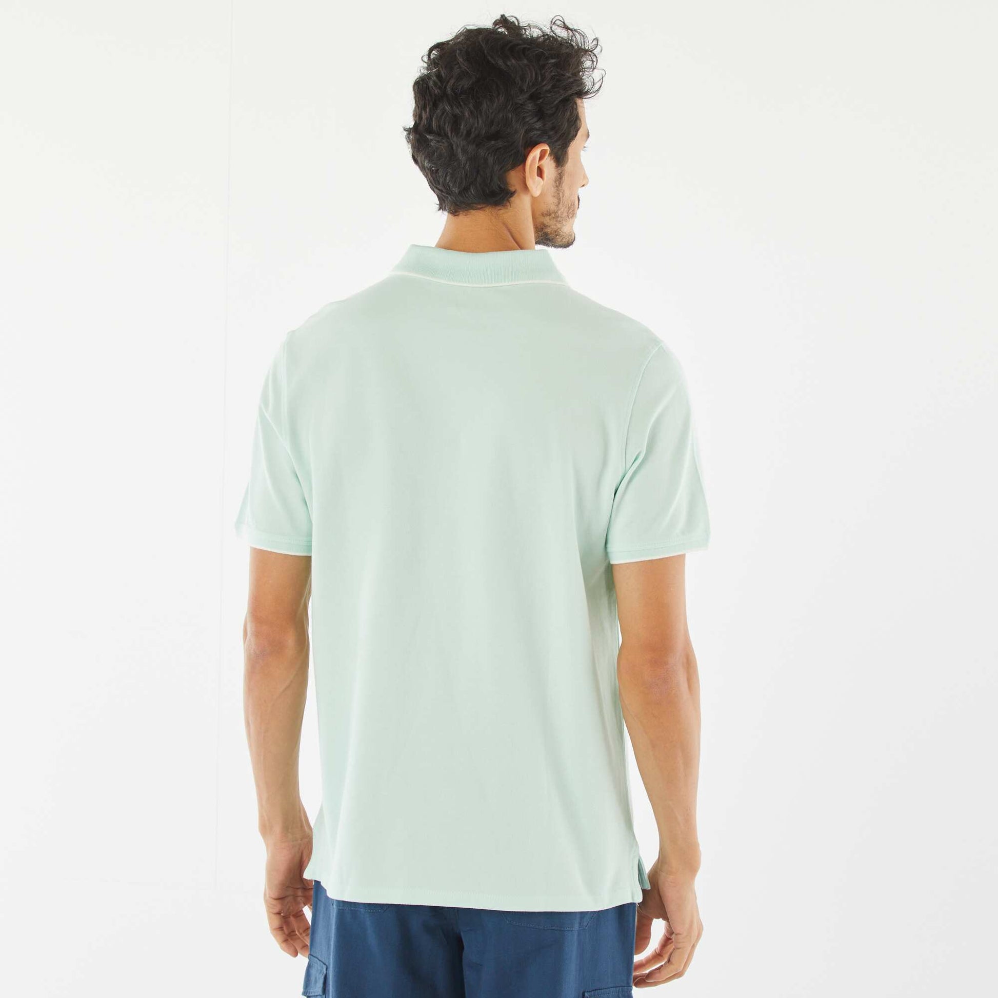 Polo en piqué  de coton VERT
