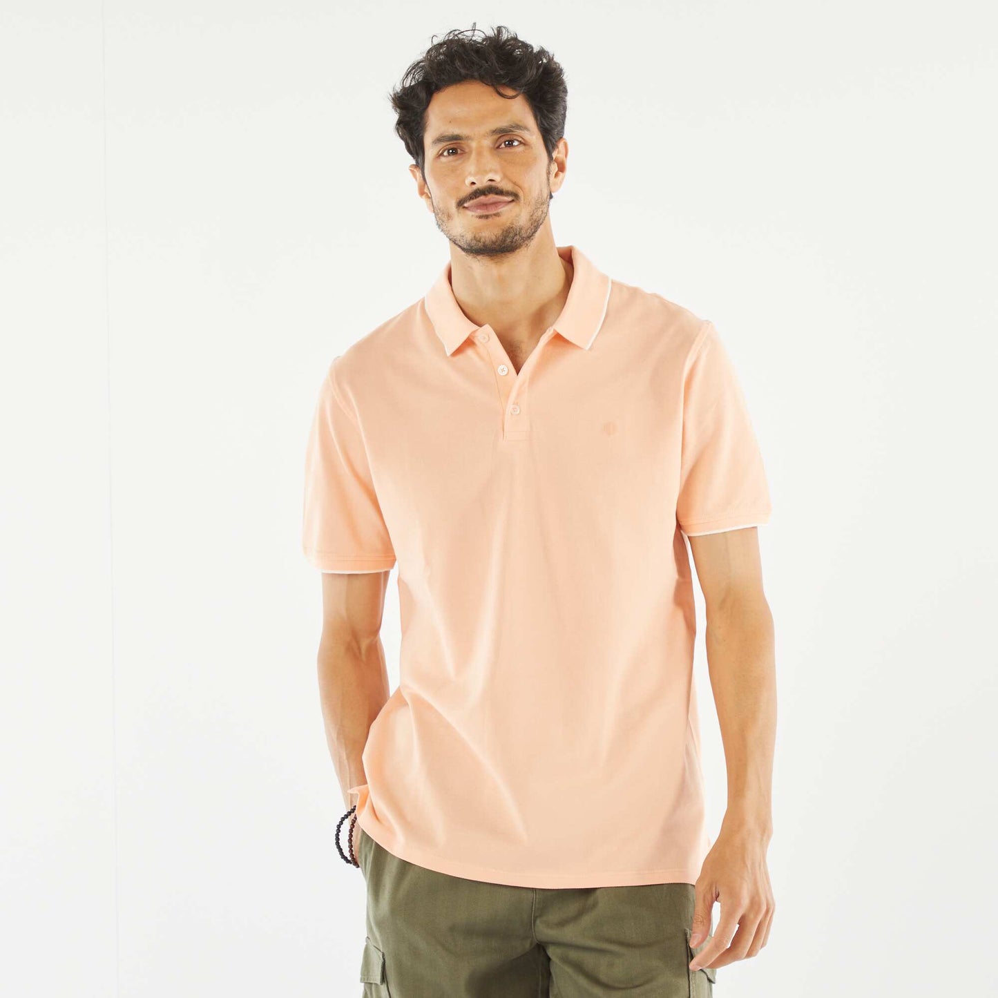 Polo en piqué  de coton ORANGE