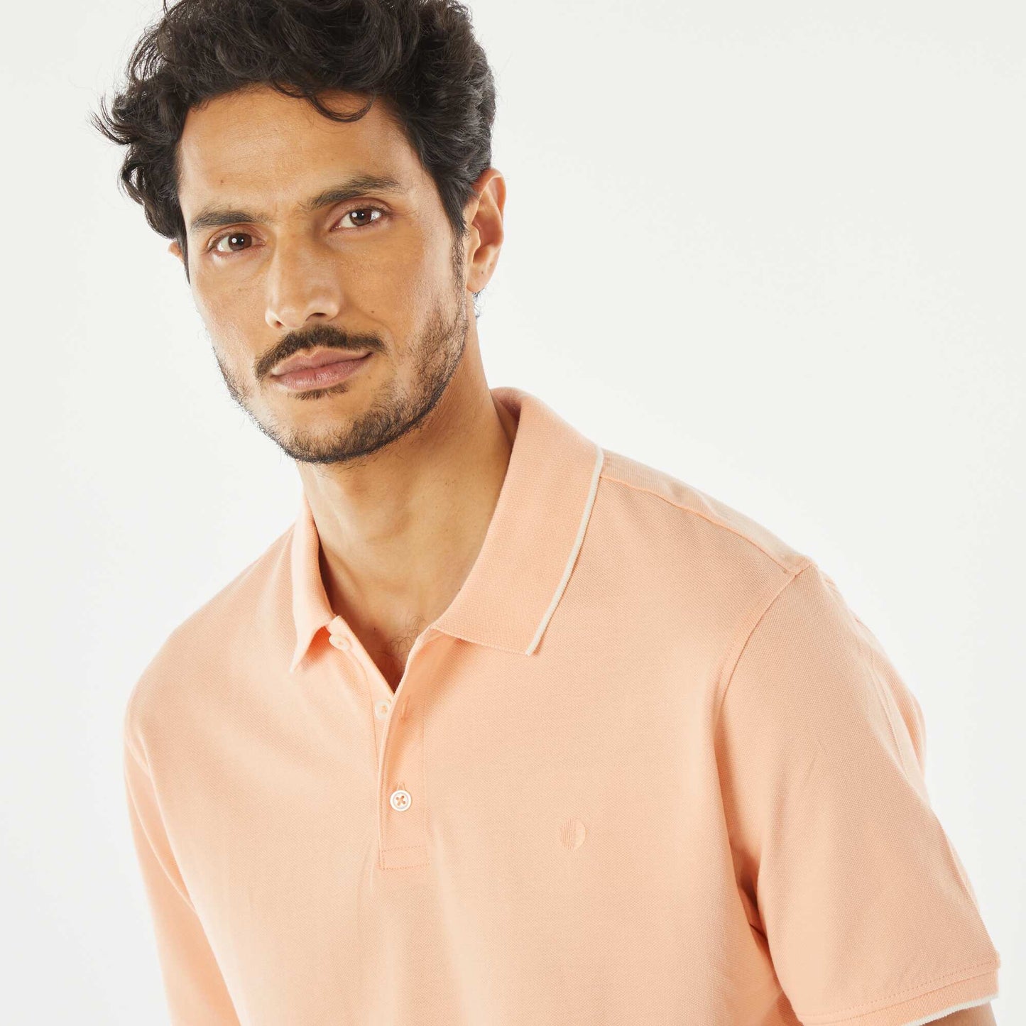 Polo en piqué  de coton ORANGE