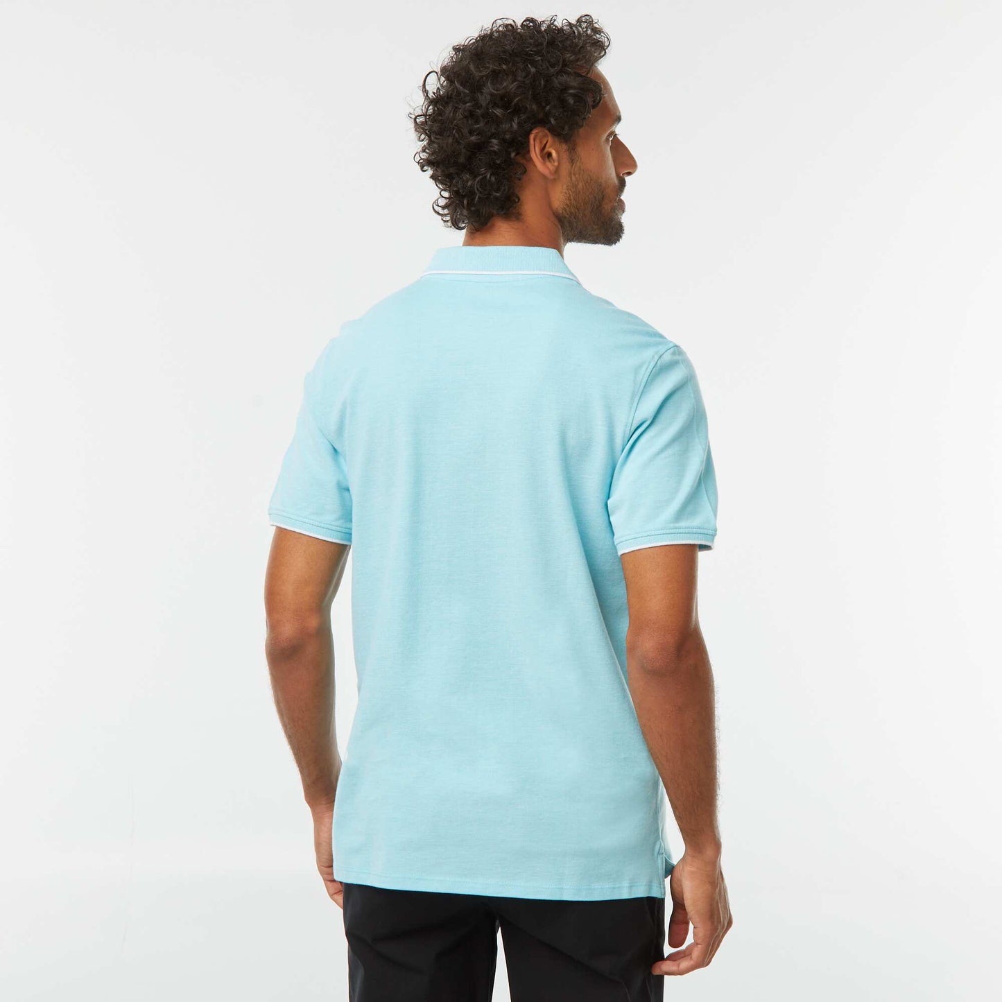 Polo en piqué  de coton BLEU