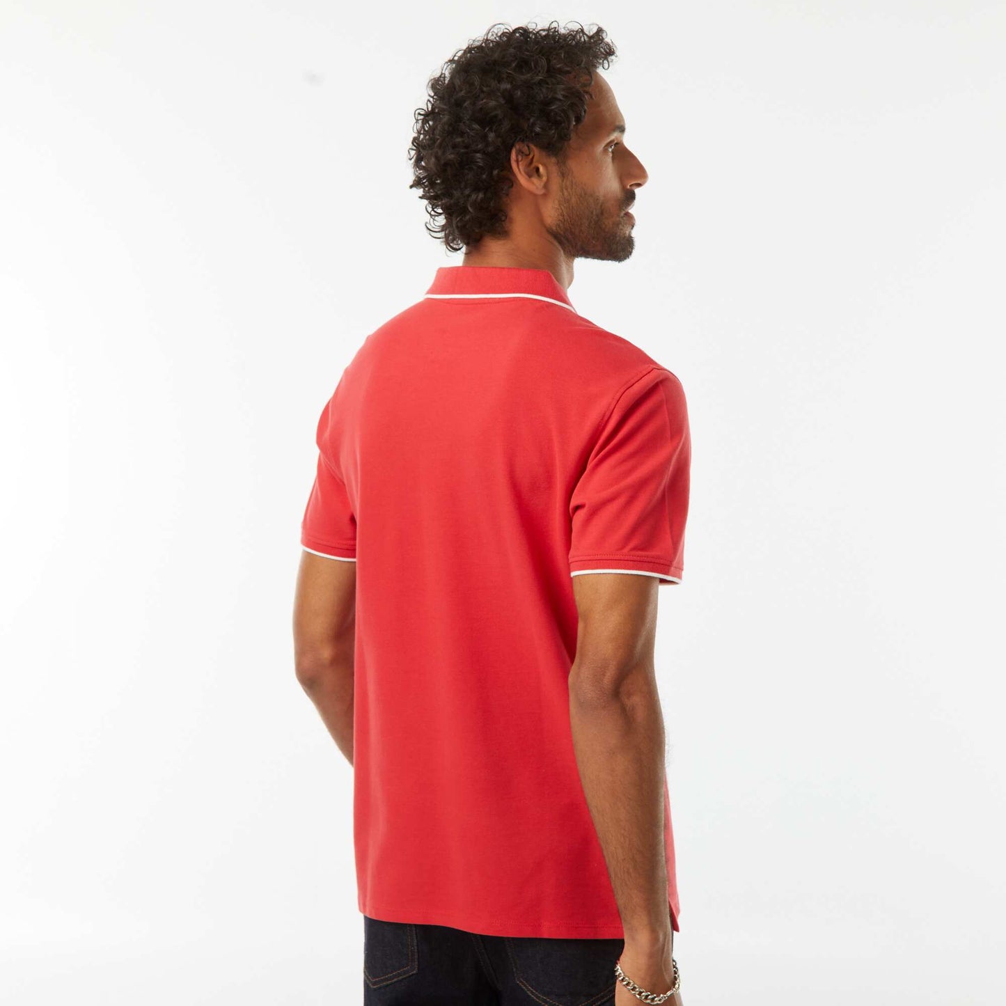 Polo en piqué  de coton ROUGE