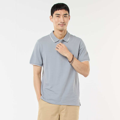 Polo en piqué  de coton BLEU