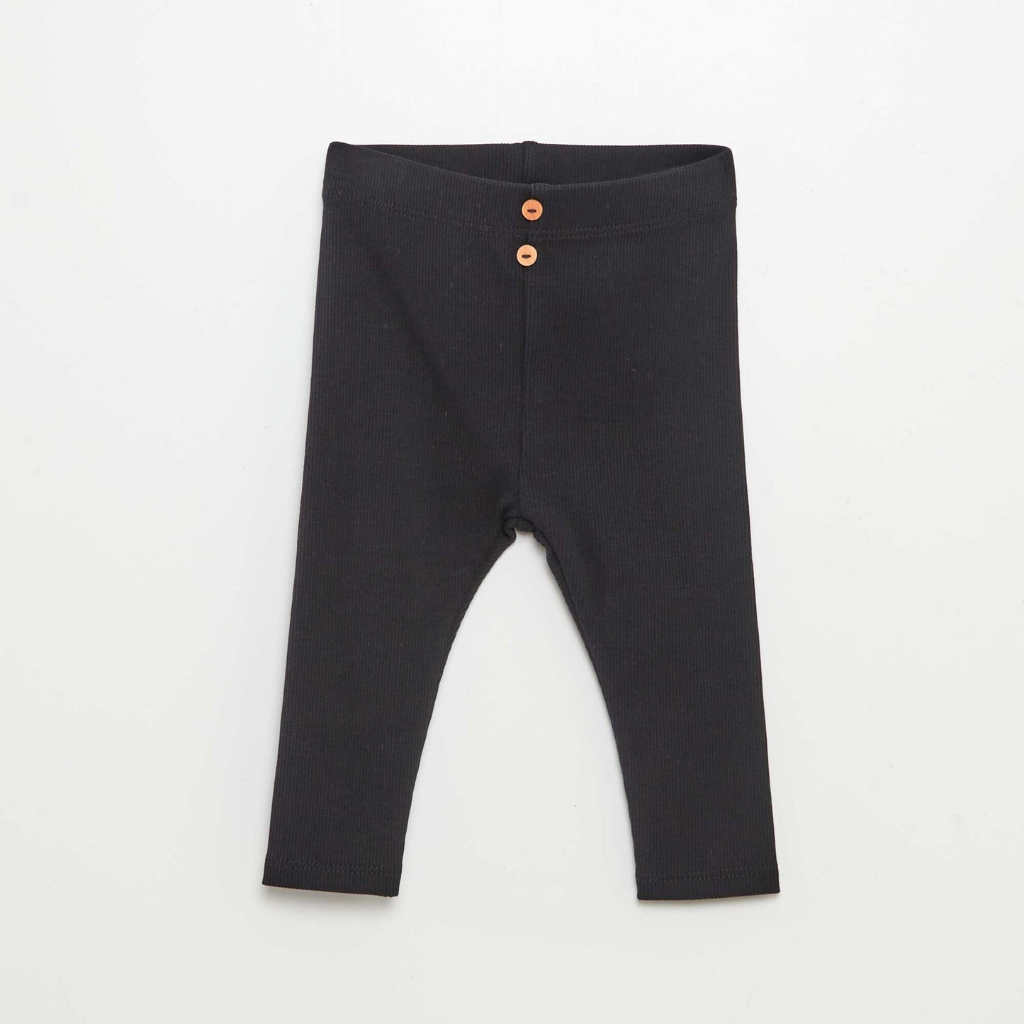 Legging côtelé avec boutons NOIR
