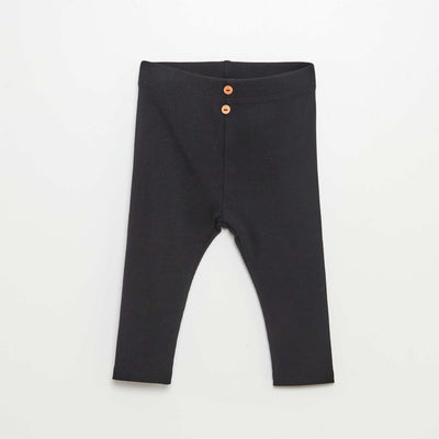 Legging côtelé avec boutons NOIR