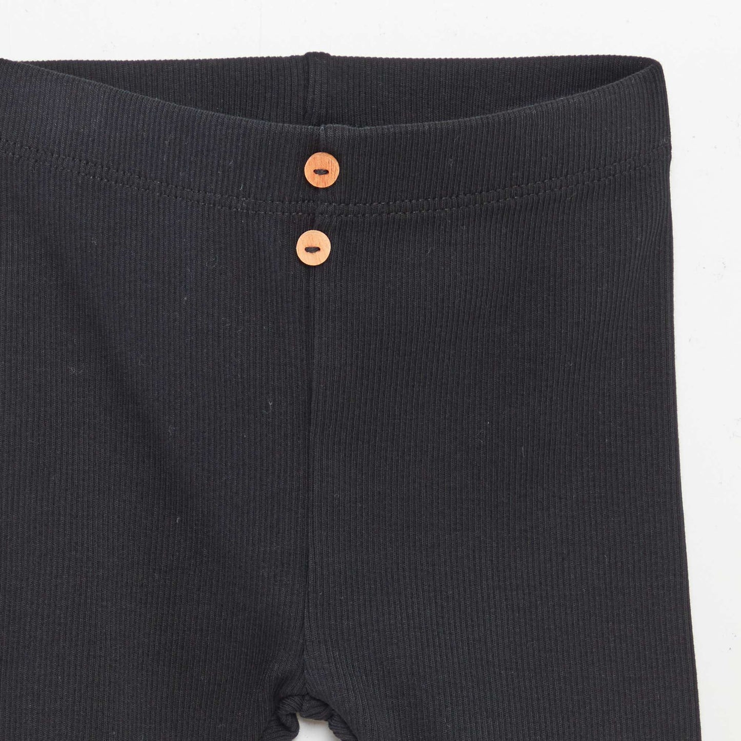 Legging côtelé avec boutons NOIR