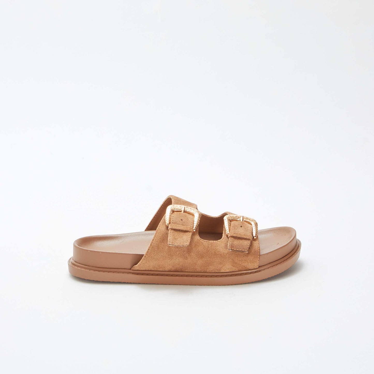 Mules épaisses double bride MARRON