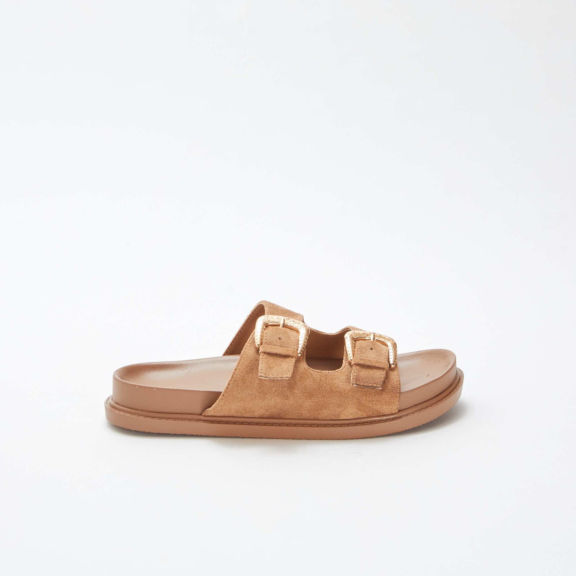 Mules épaisses double bride MARRON