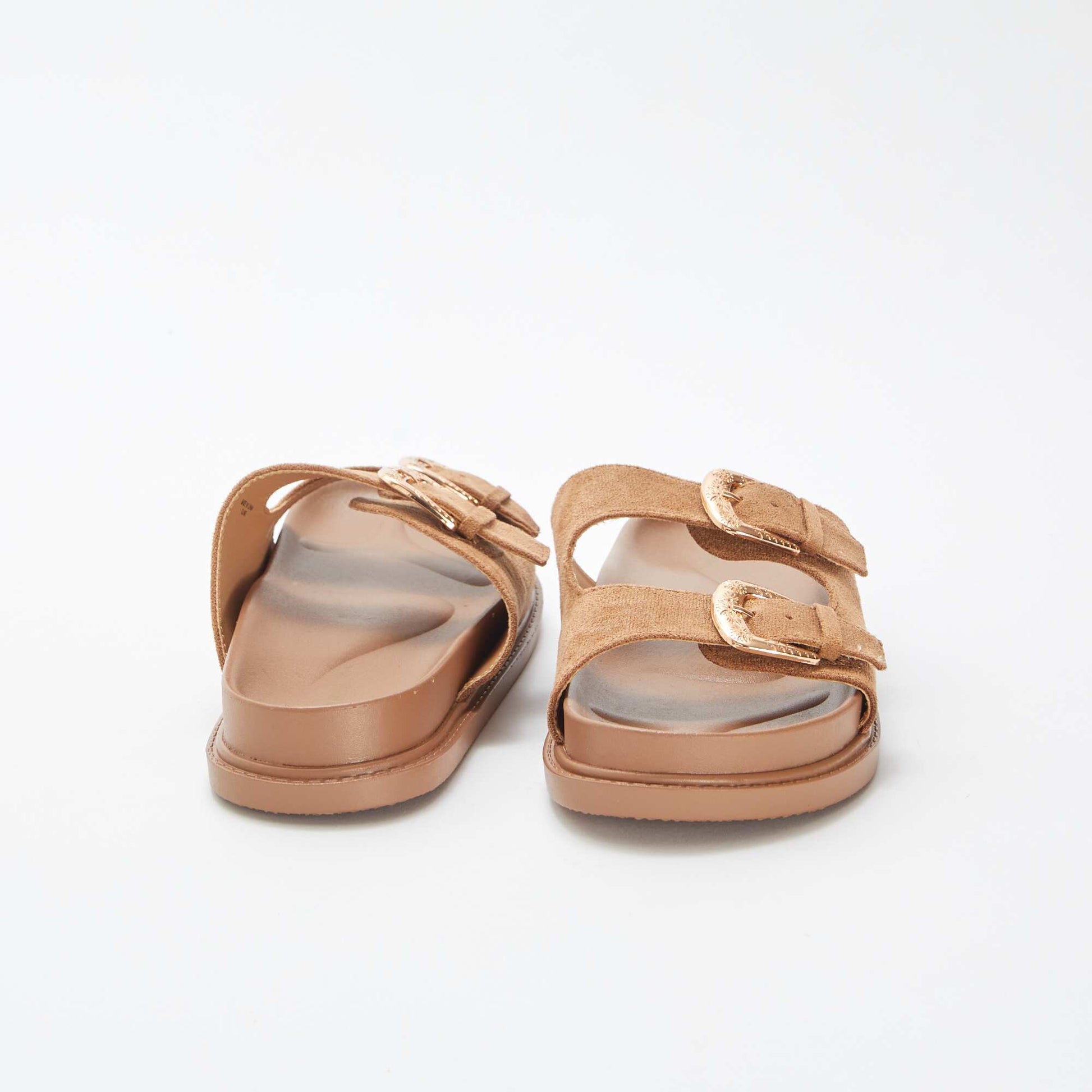 Mules épaisses double bride MARRON