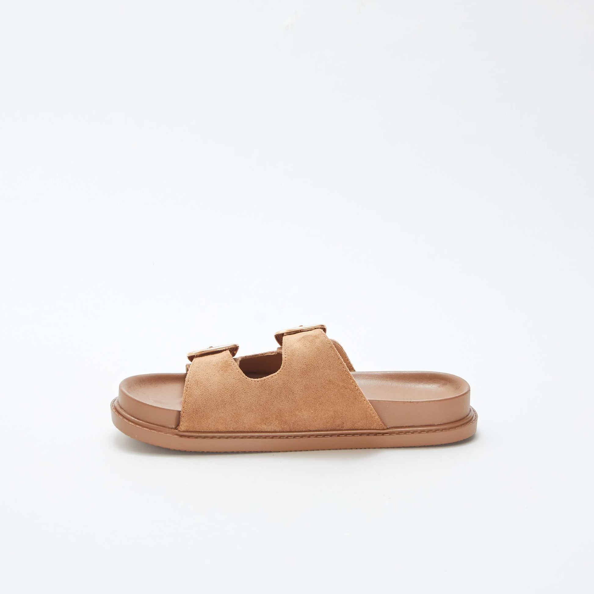 Mules épaisses double bride MARRON